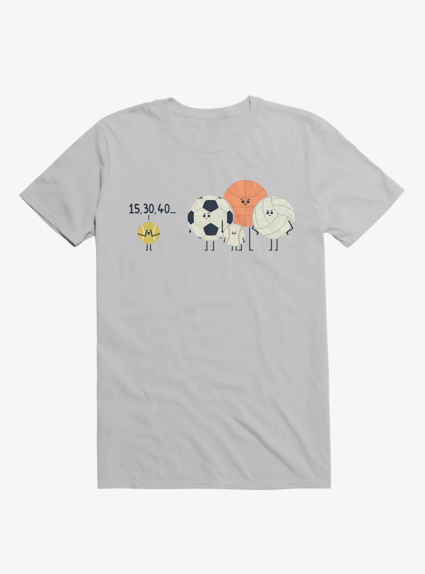 Sports Balls Playing Hide And Seek Ice Grey T-Shirt, , hi-res
