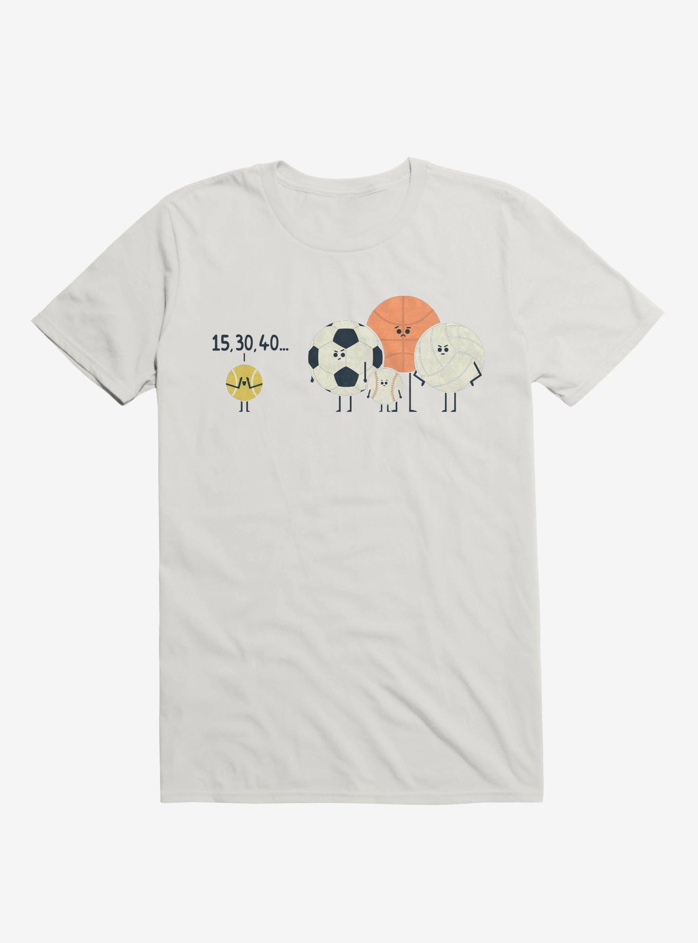 Sports Balls Playing Hide And Seek White T-Shirt