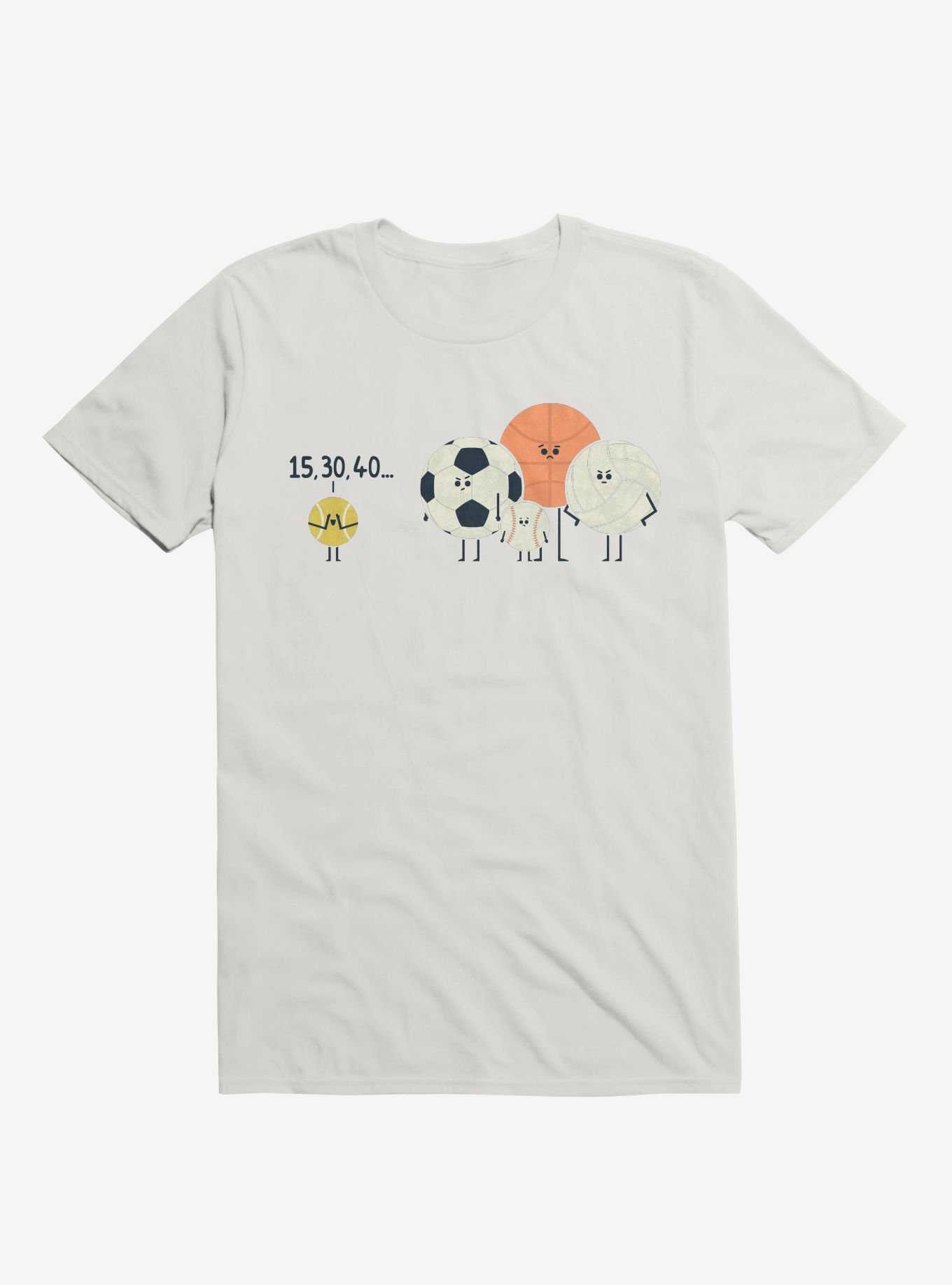 Sports Balls Playing Hide And Seek White T-Shirt, , hi-res