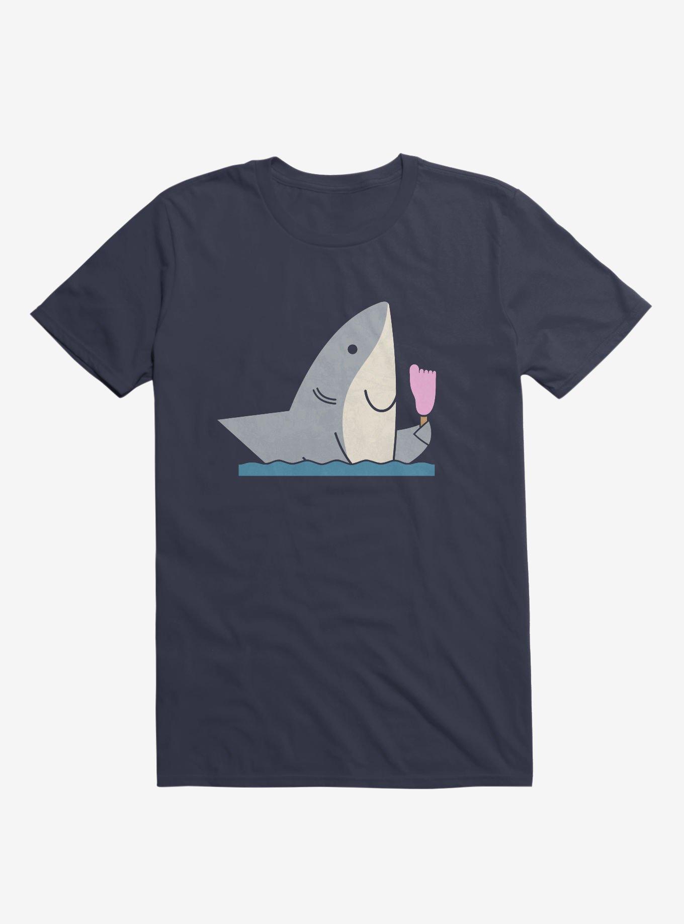 Ice Cream Shark Navy Blue T-Shirt, , hi-res