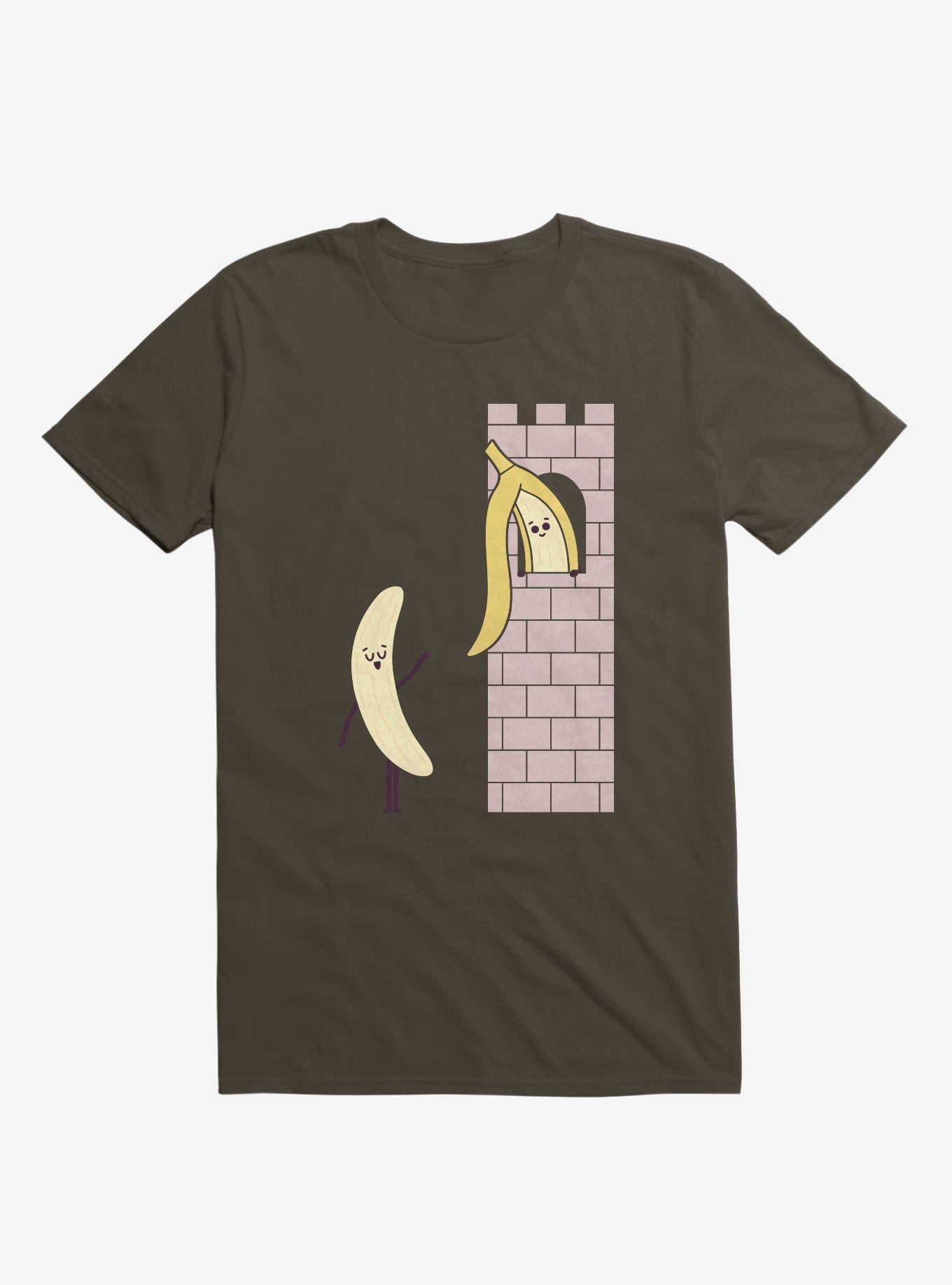 Let Down Your Peel Banana In Castle Brown T-Shirt, BROWN, hi-res