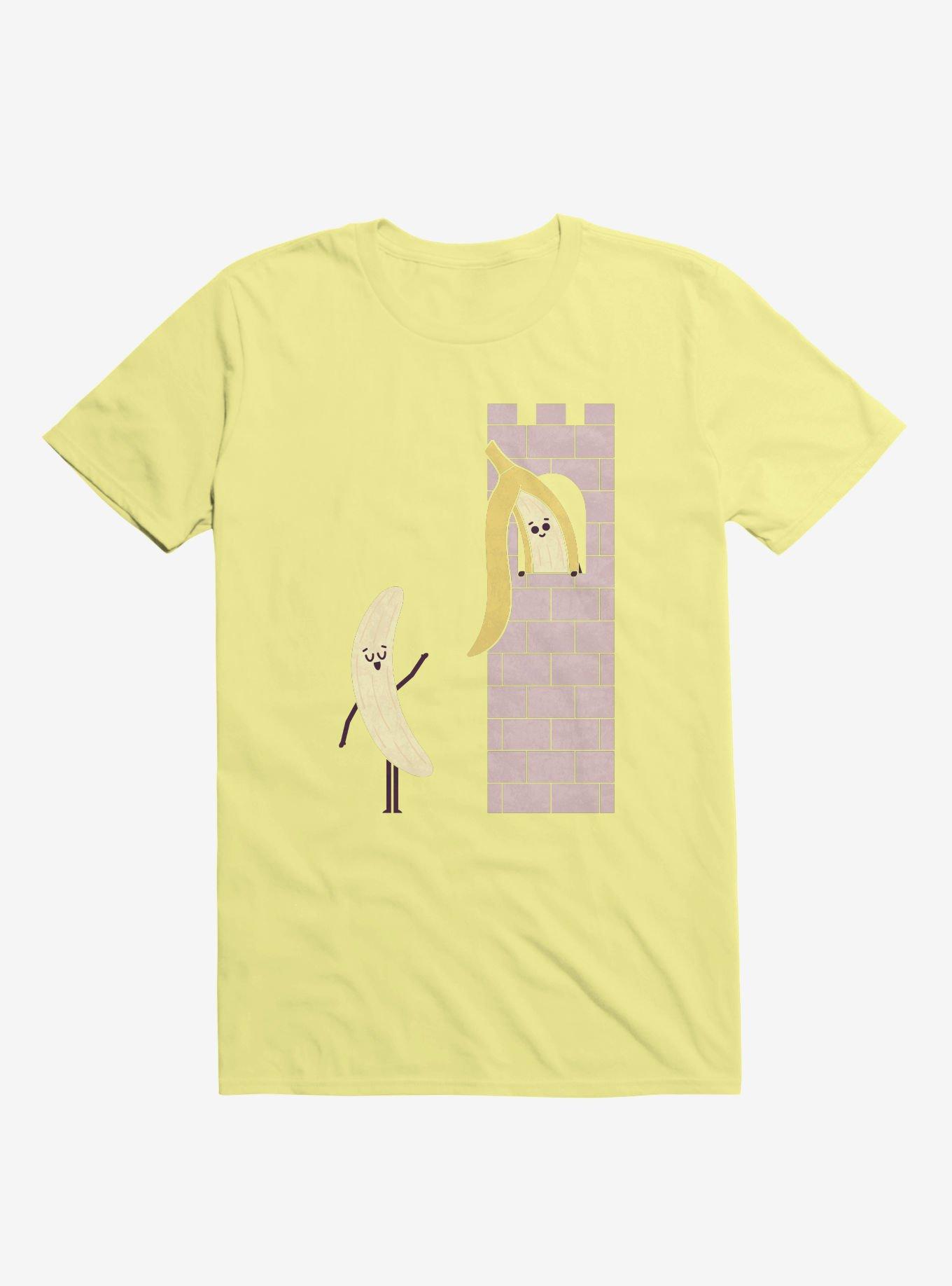 Let Down Your Peel Banana In Castle Corn Silk Yellow T-Shirt, , hi-res