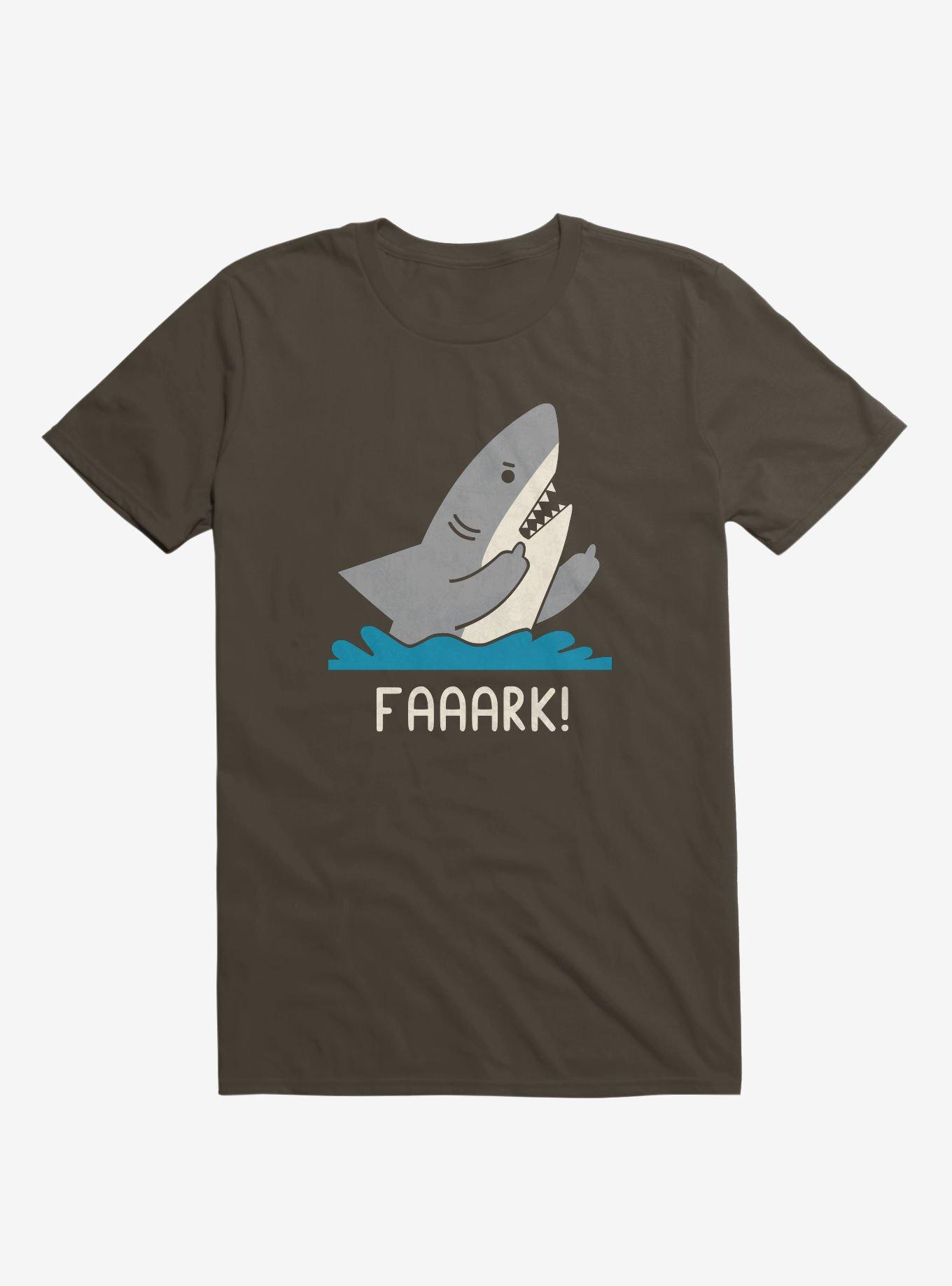 Moody Shark Faaark! Brown T-Shirt, BROWN, hi-res