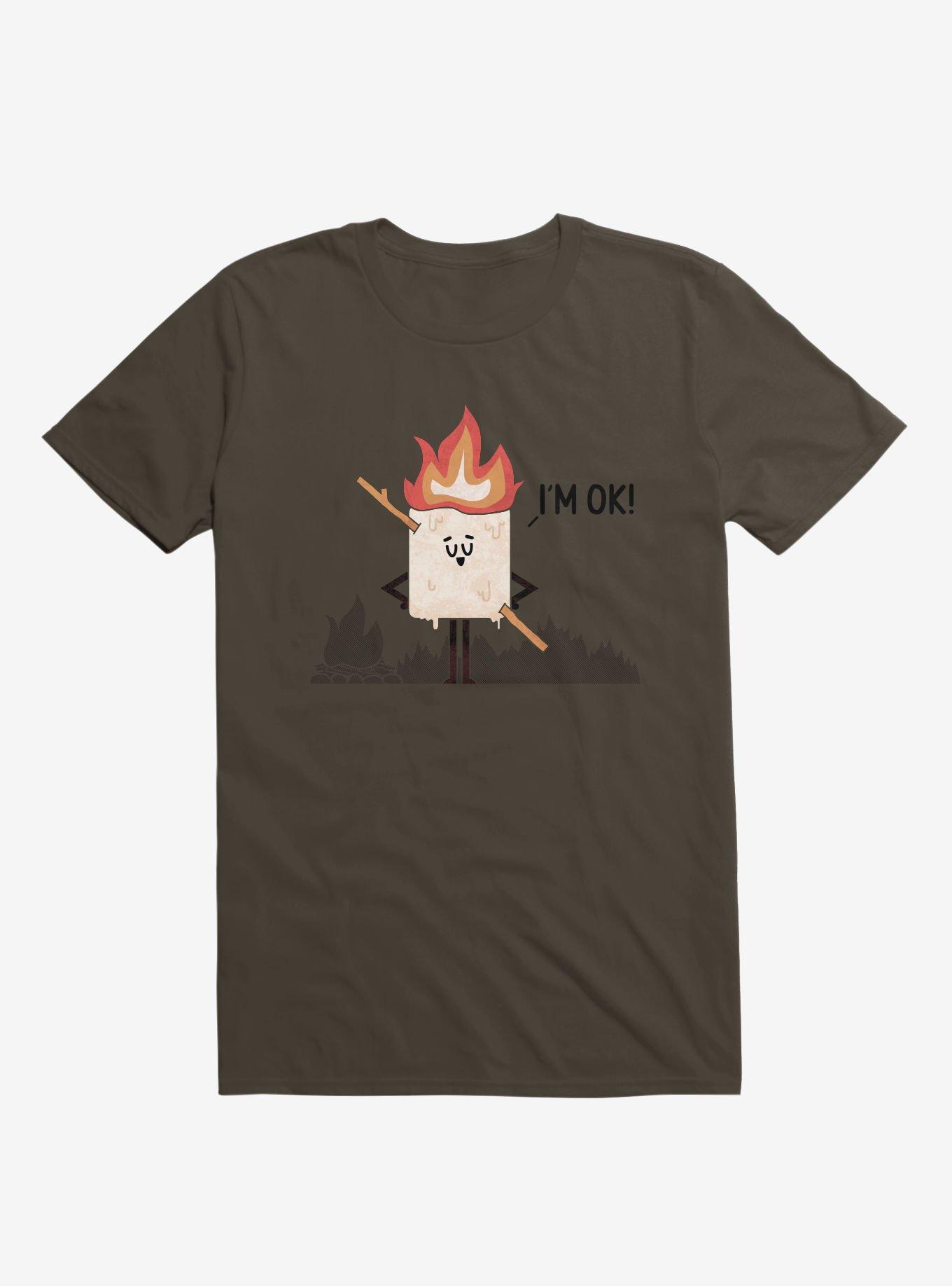 I'm OK! Campfire S'more Brown T-Shirt