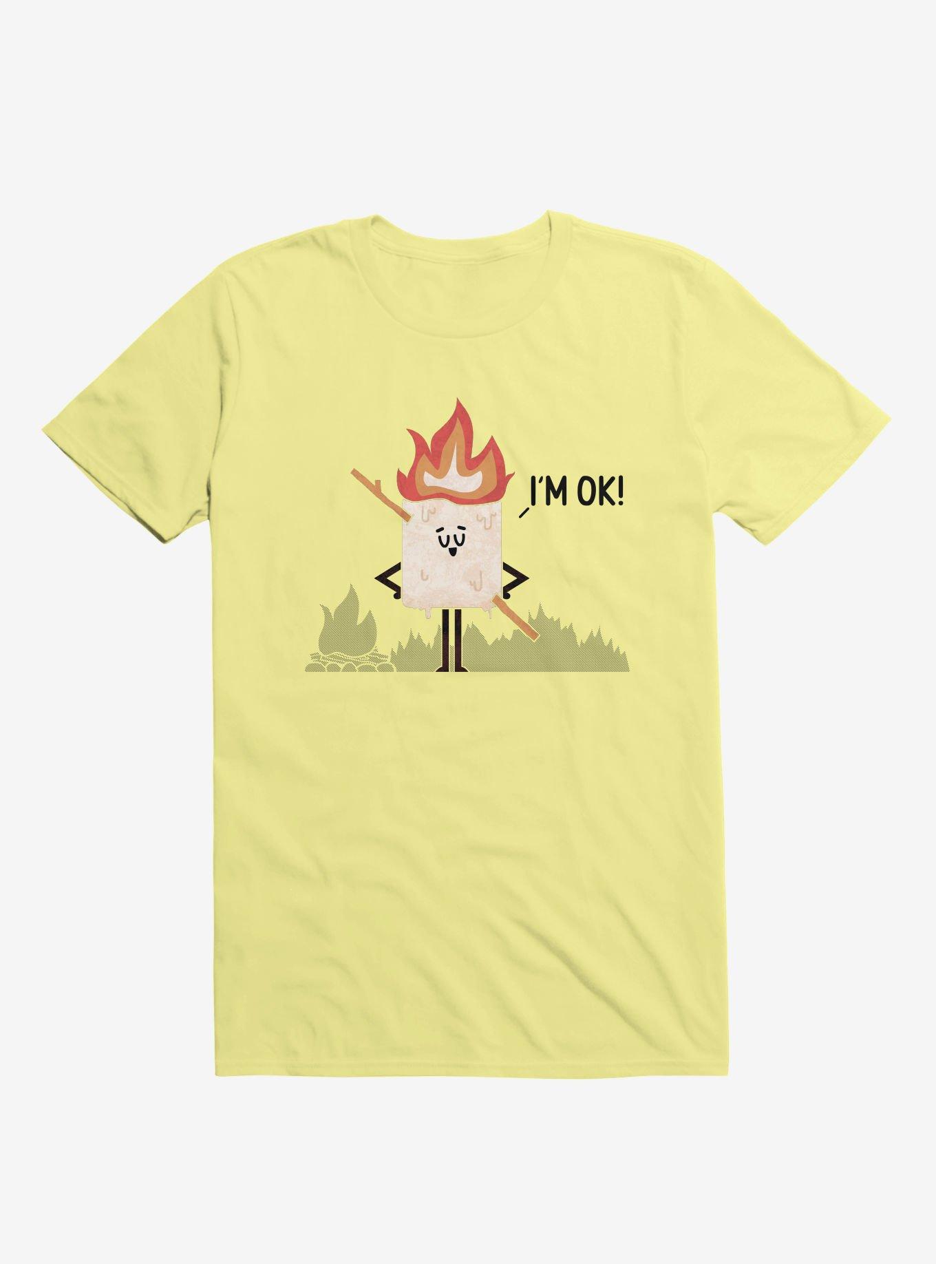 I'm OK! Campfire S'more Corn Silk Yellow T-Shirt, CORN SILK, hi-res