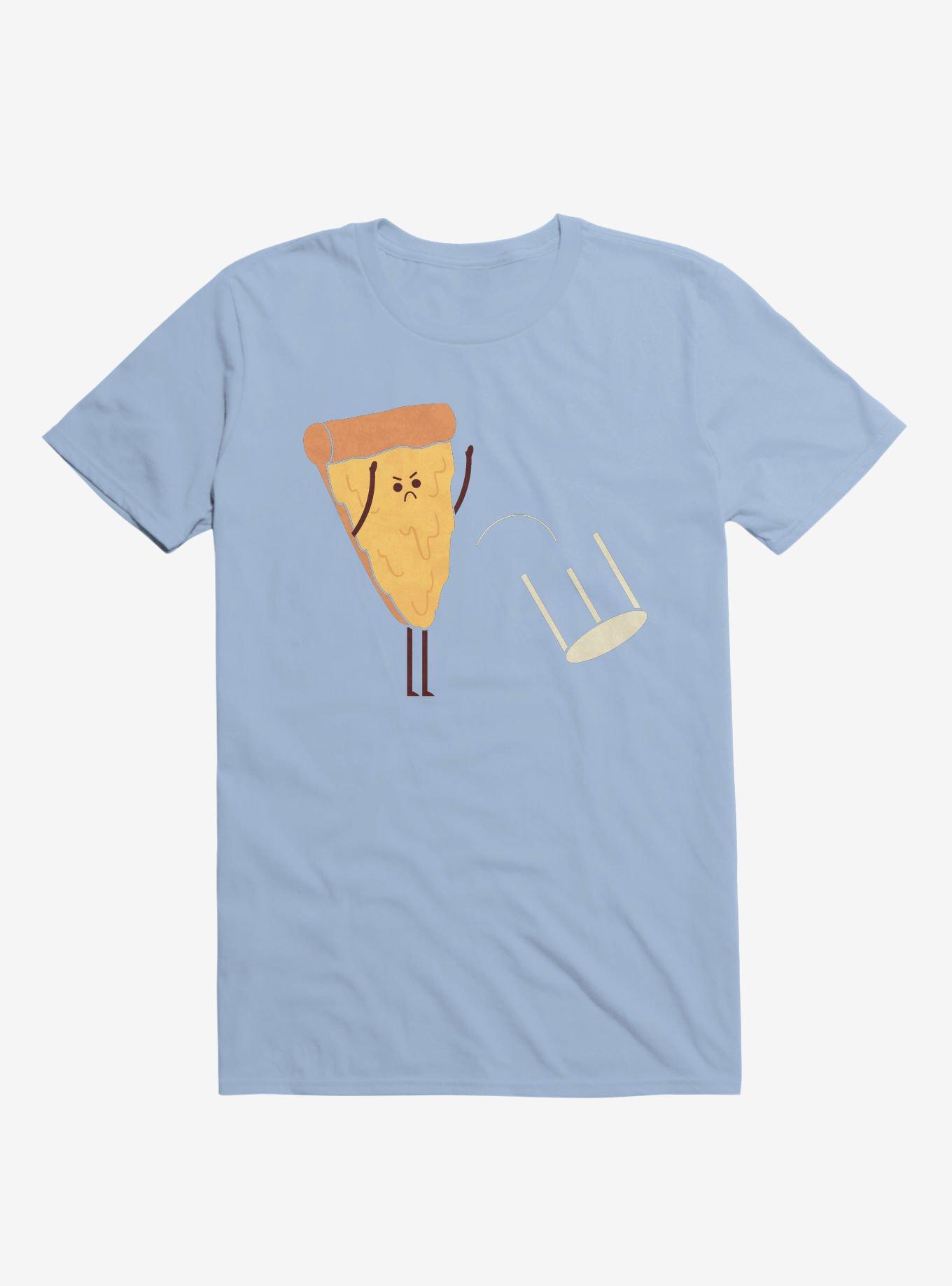 Angry Pizza Flips Table Light Blue T-Shirt, , hi-res