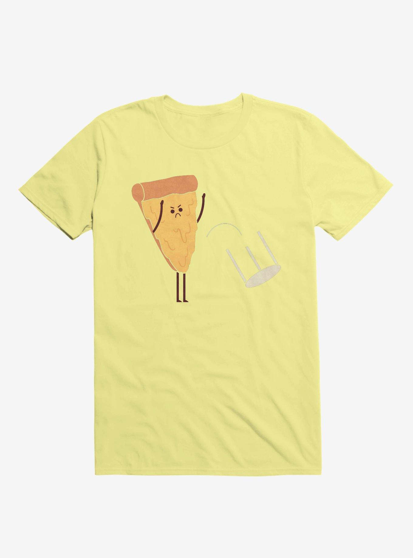 Angry Pizza Flips Table Corn Silk Yellow T-Shirt, CORN SILK, hi-res