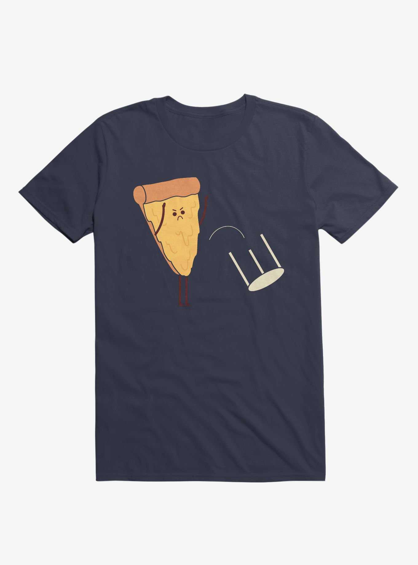 Angry Pizza Flips Table Navy Blue T-Shirt, , hi-res