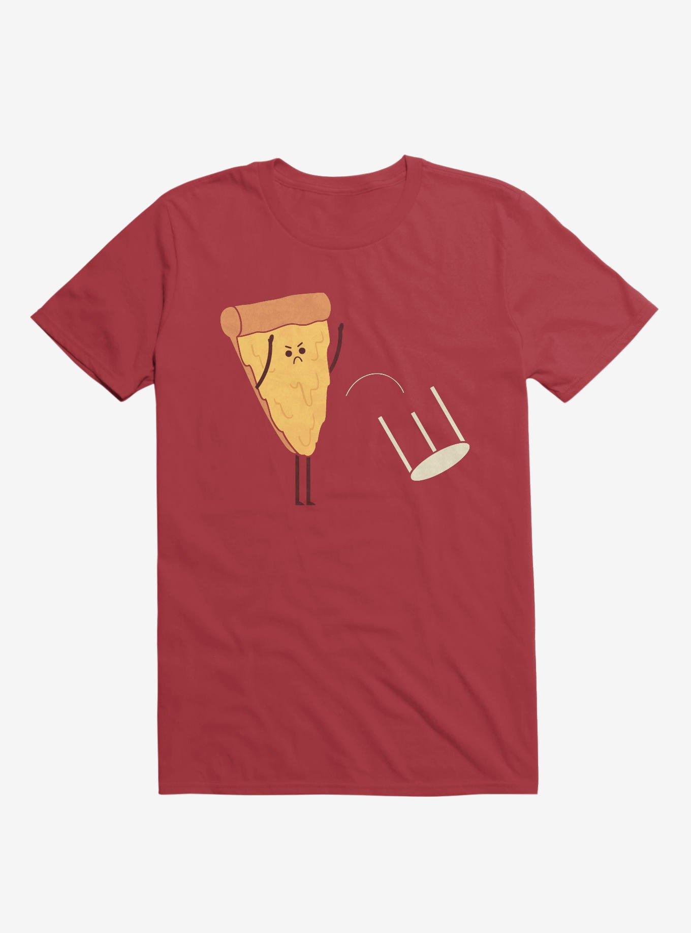 Angry Pizza Flips Table Red T-Shirt, RED, hi-res