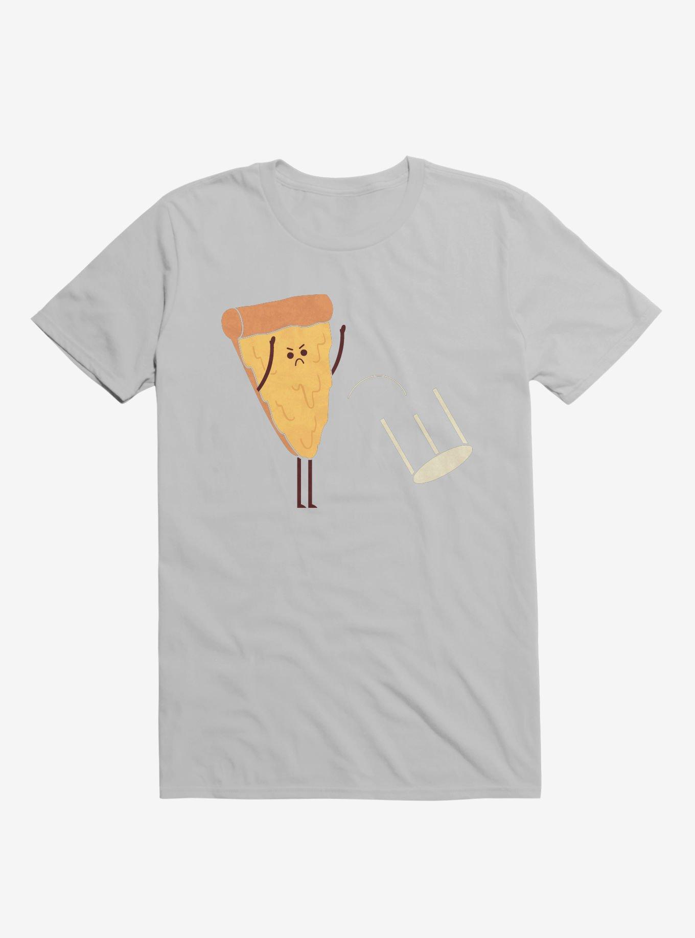 Angry Pizza Flips Table Ice Grey T-Shirt, ICE GREY, hi-res
