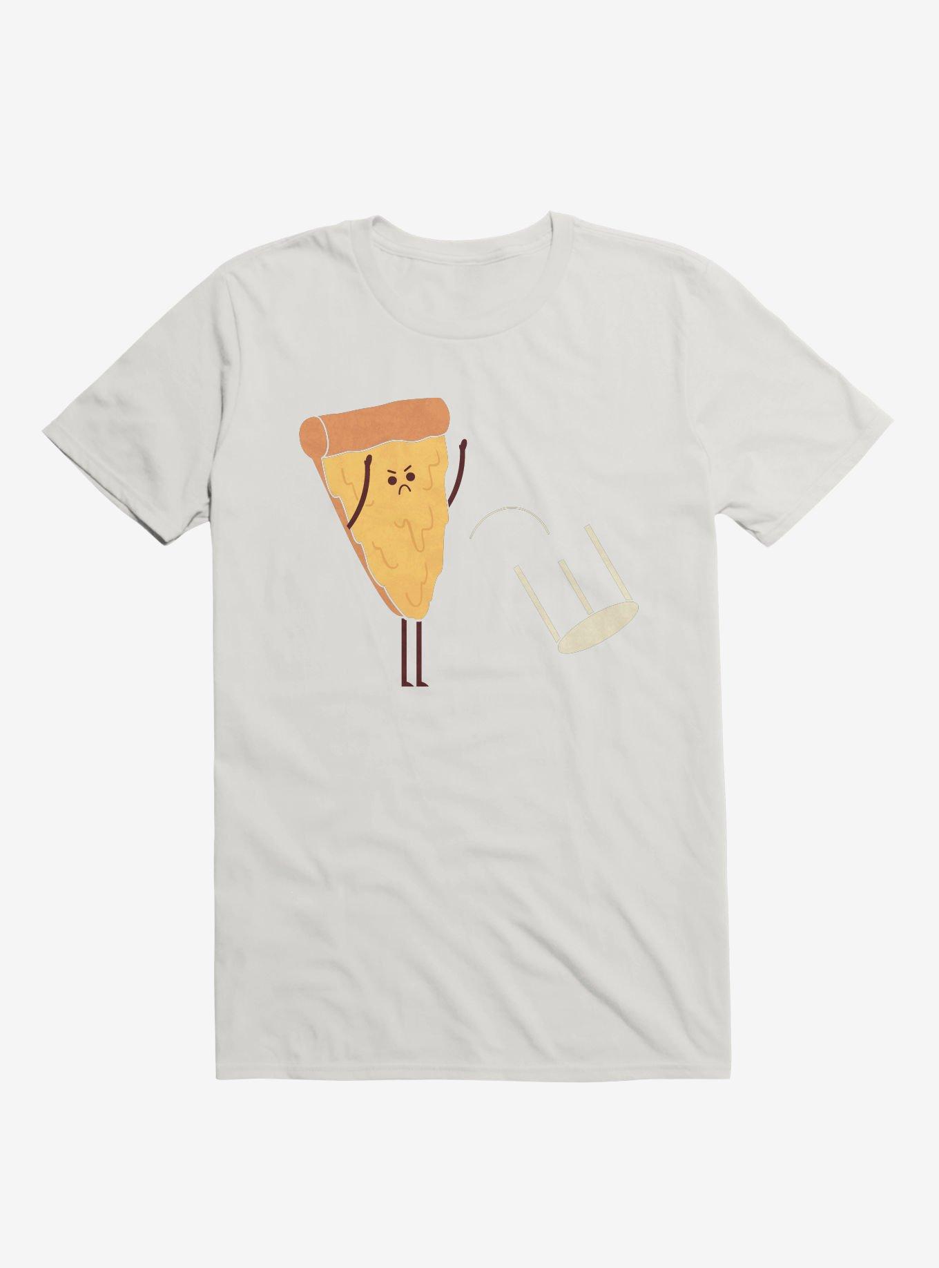 Angry Pizza Flips Table White T-Shirt, WHITE, hi-res