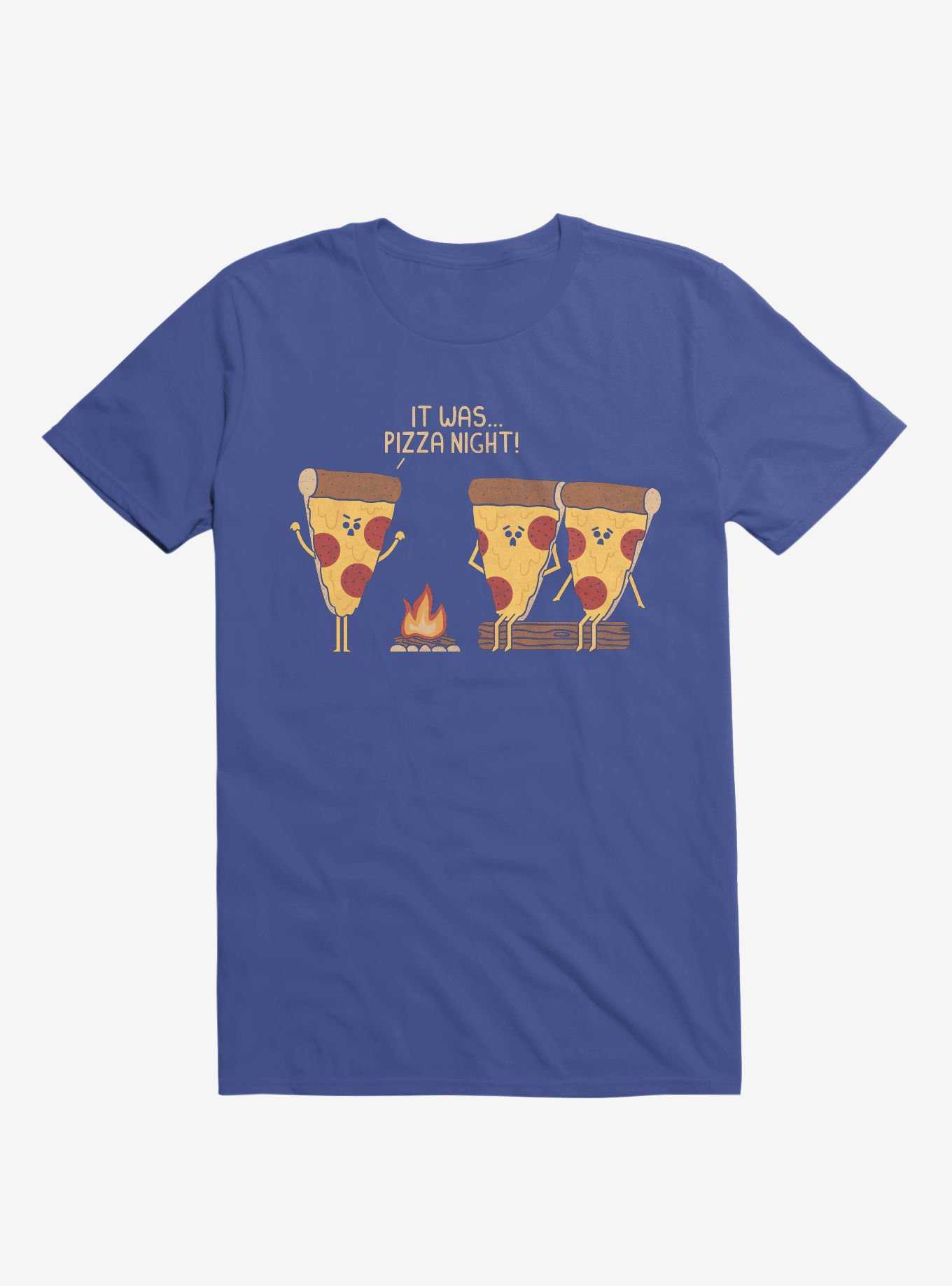 It Was... Pizza Night! Scary Story Royal Blue T-Shirt, , hi-res