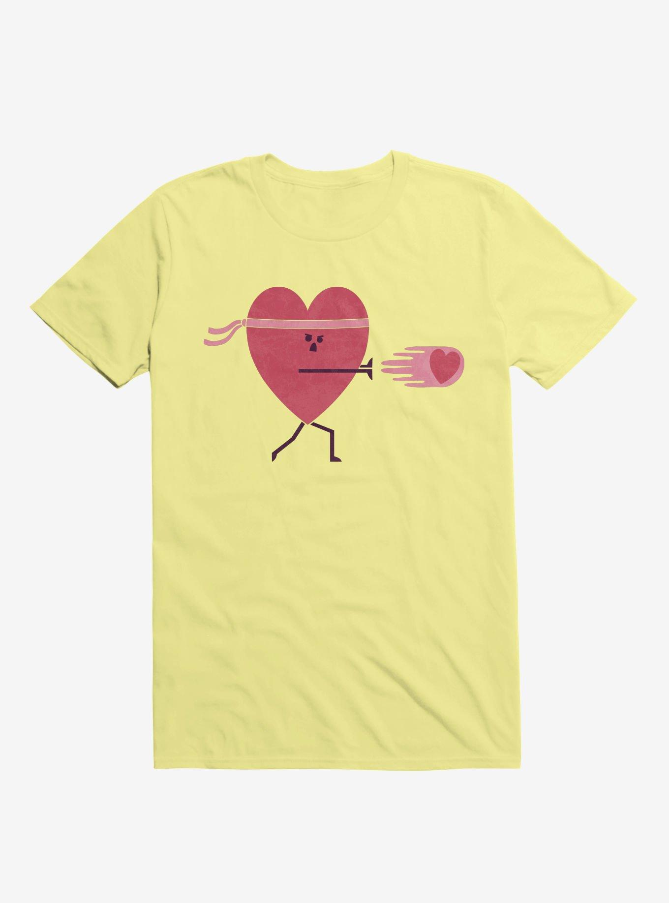 Power Of Love Heart Corn Silk Yellow T-Shirt