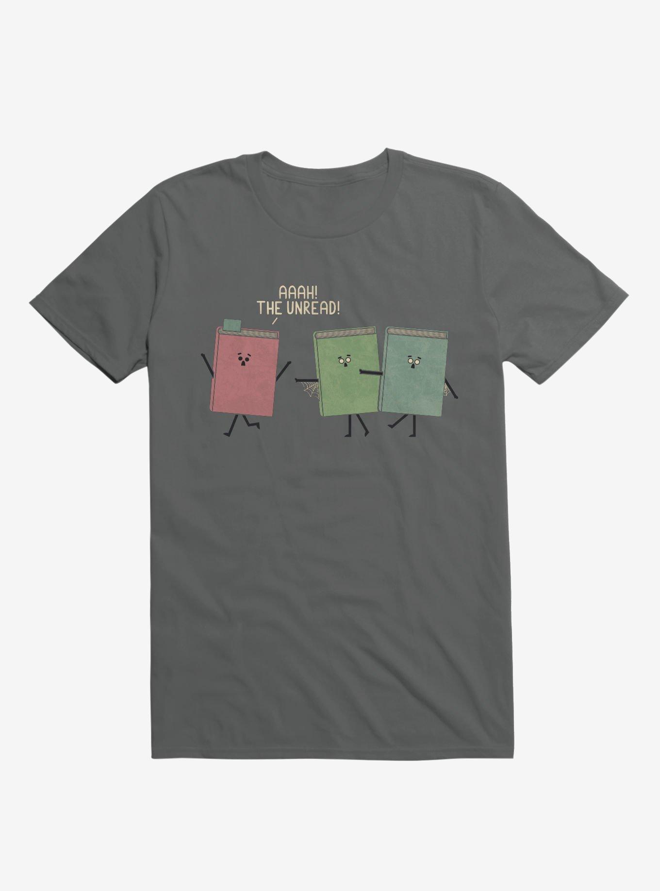 Aaah! The Unread! Running Books Charcoal Grey T-Shirt, CHARCOAL, hi-res