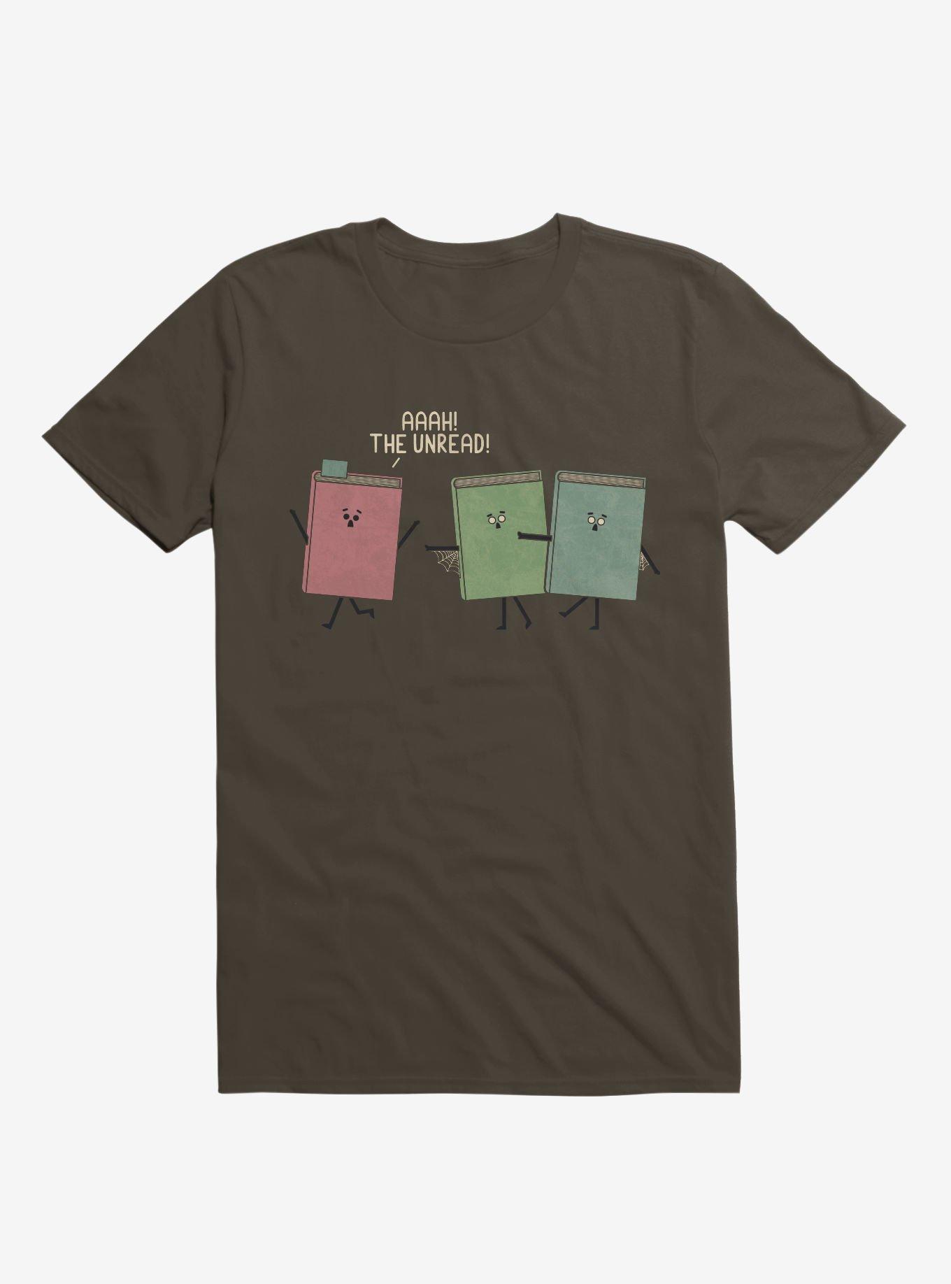 Aaah! The Unread! Running Books T-Shirt, BROWN, hi-res