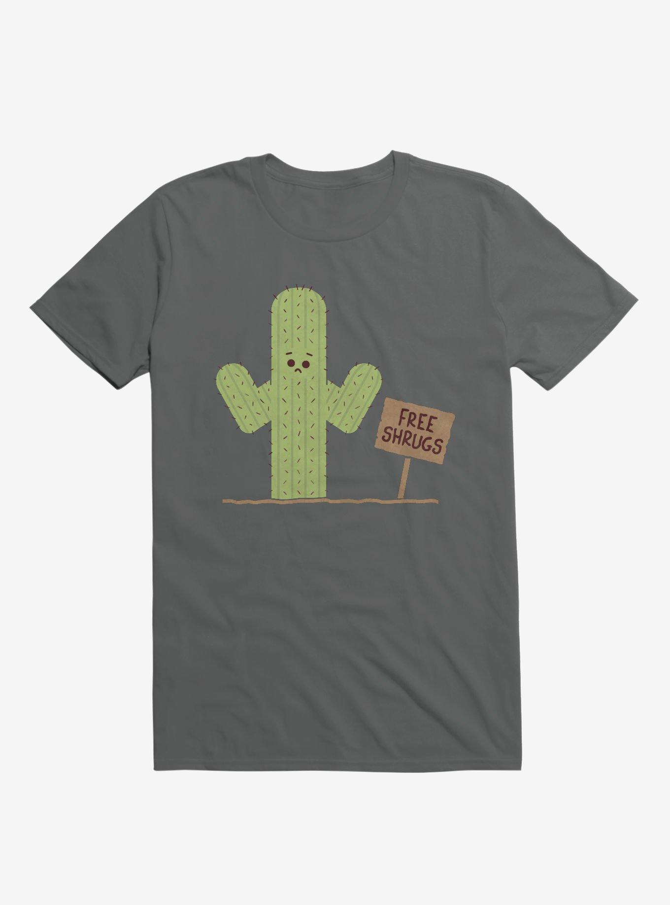 Cactus Free Shrugs Charcoal Grey T-Shirt, , hi-res