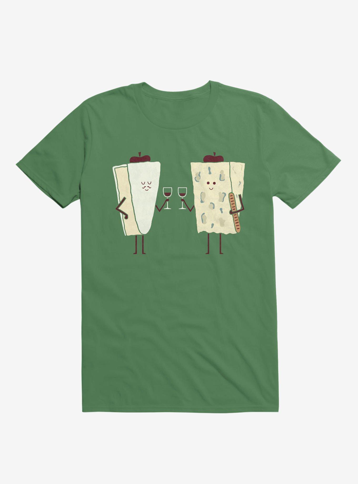 Frencheeses Cheeses Drinking Wine Irish Green T-Shirt, , hi-res