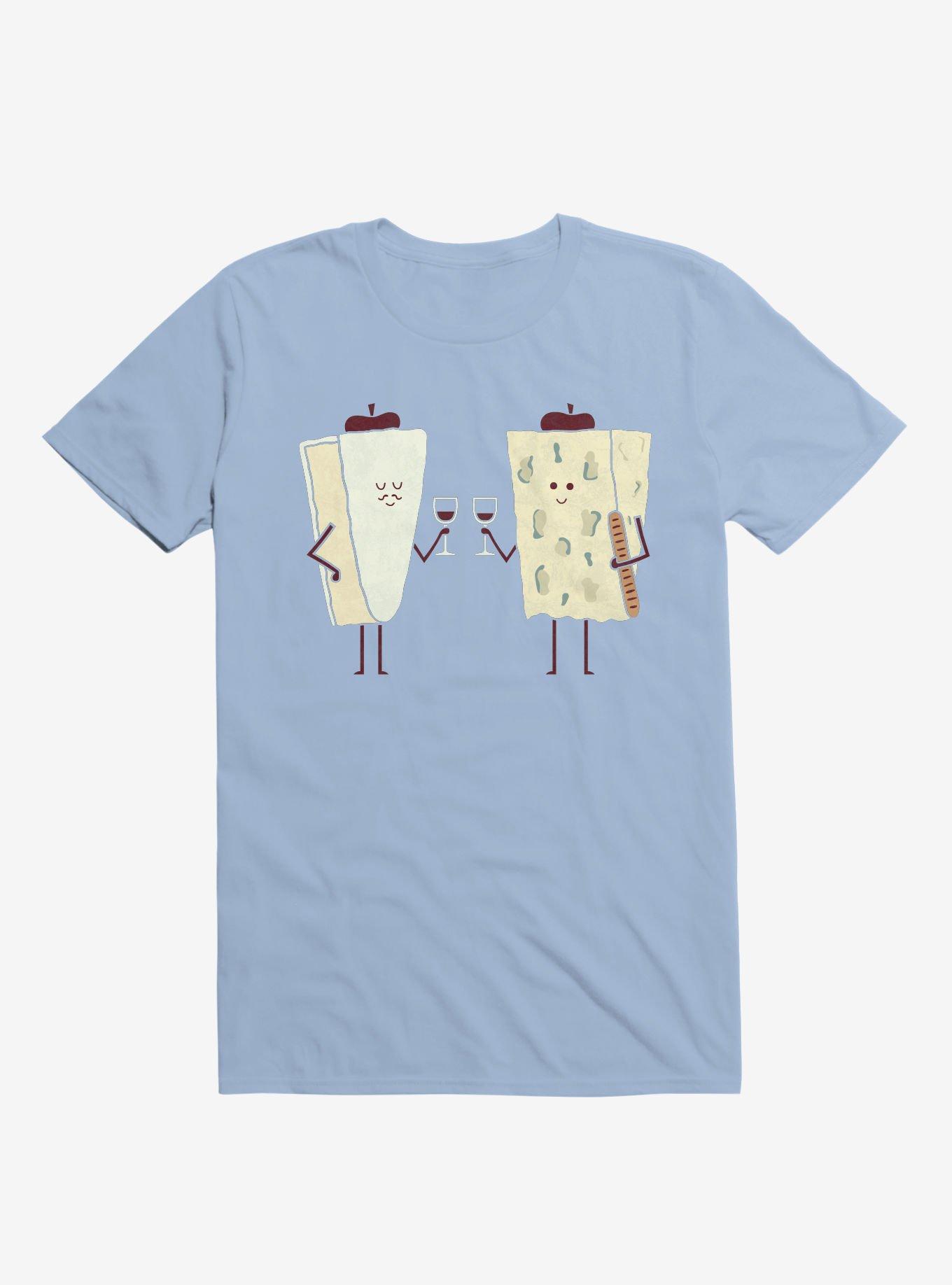 Frencheeses Cheeses Drinking Wine Light Blue T-Shirt, , hi-res