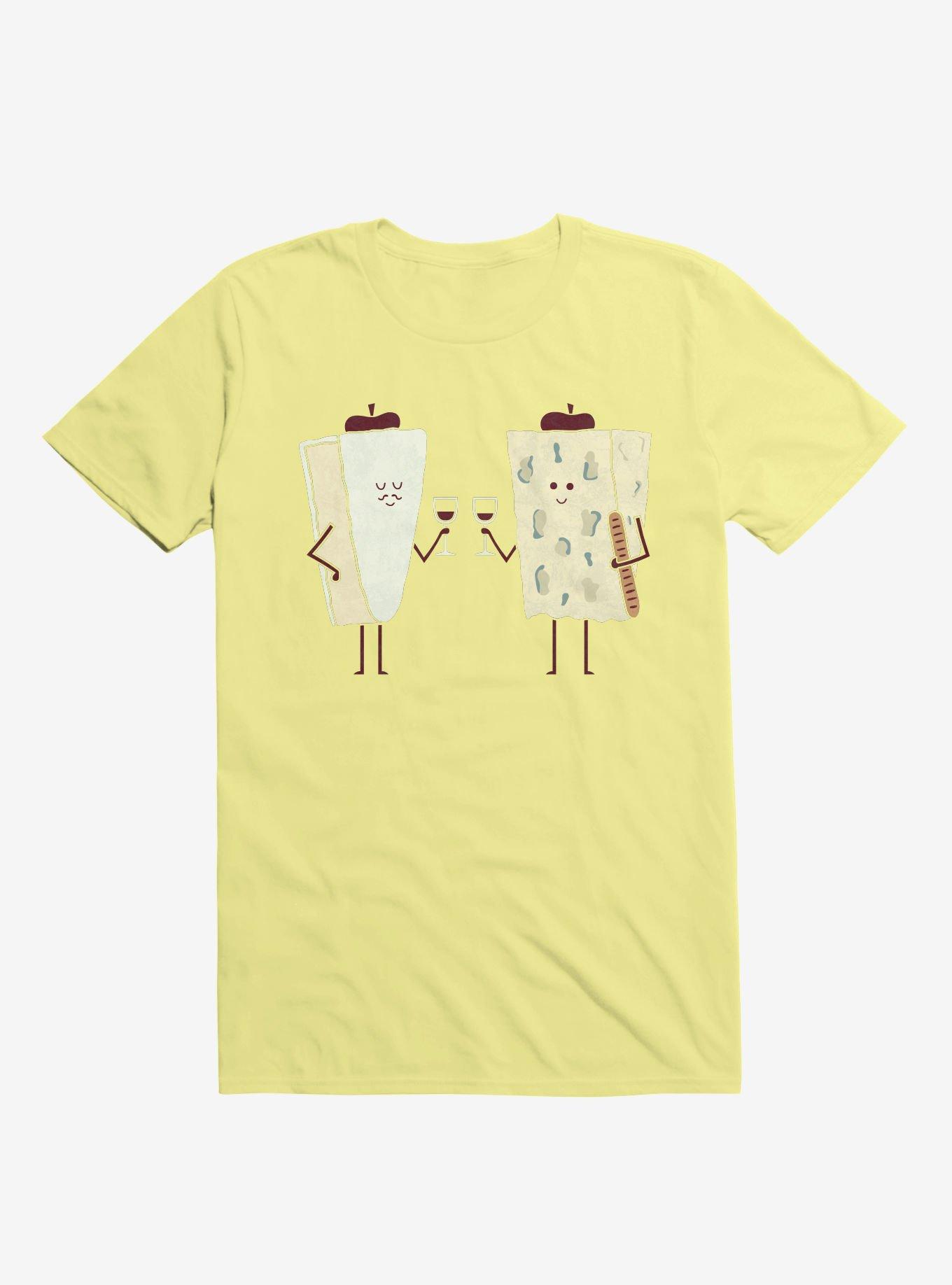 Frencheeses Cheeses Drinking Wine Corn Silk Yellow T-Shirt, CORN SILK, hi-res