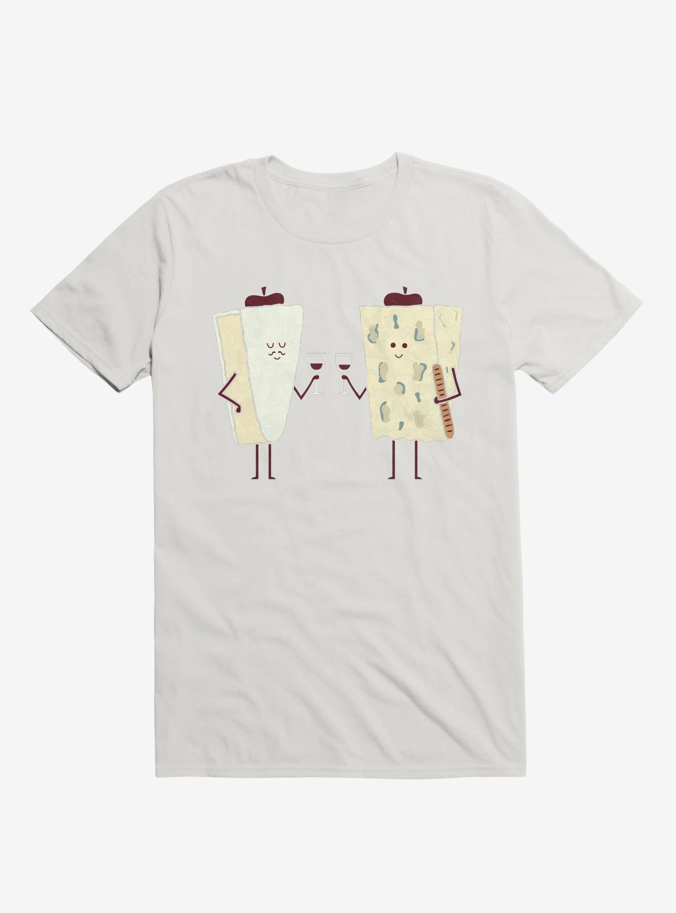 Frencheeses Cheeses Drinking Wine White T-Shirt, WHITE, hi-res