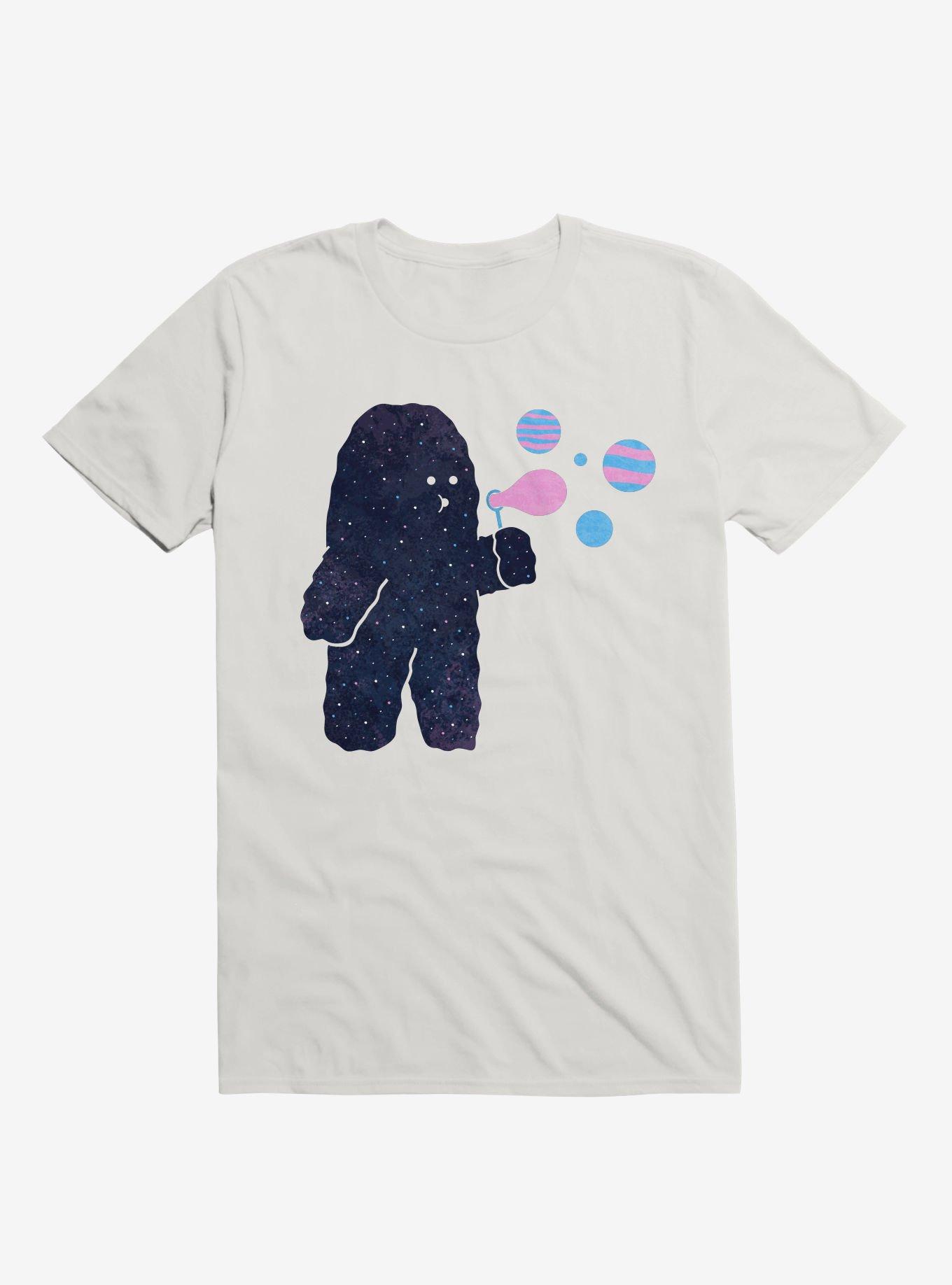 Galaxy Making Bubble Planets White T-Shirt