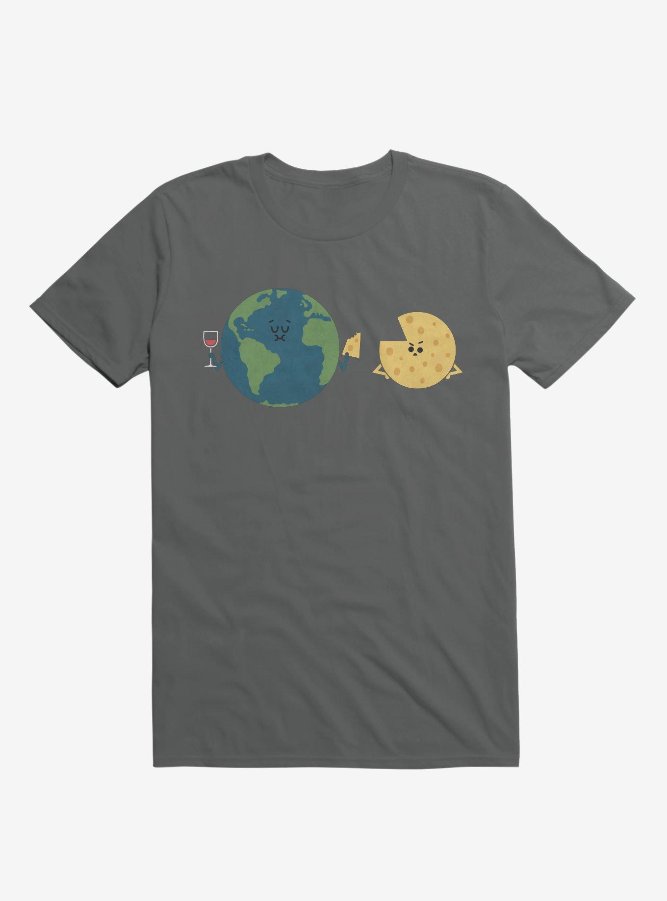 Earth Mmmoon Cheese Charcoal Grey T-Shirt, , hi-res