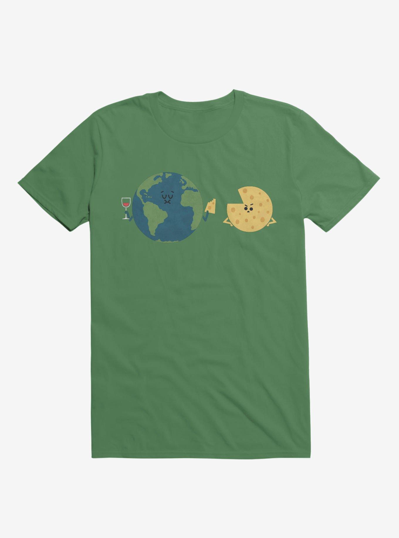 THRDLESS Earth Mmmoon Cheese Irish Green T-Shirt