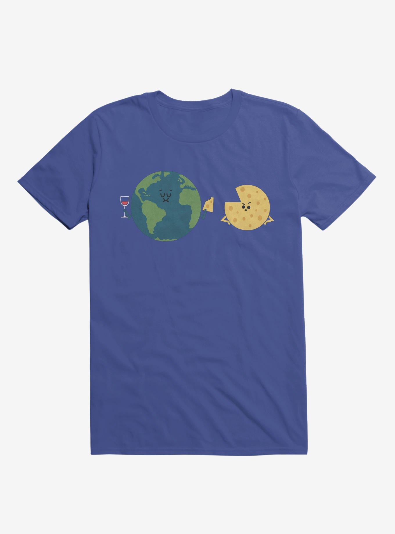 Earth Mmmoon Cheese Royal Blue T-Shirt