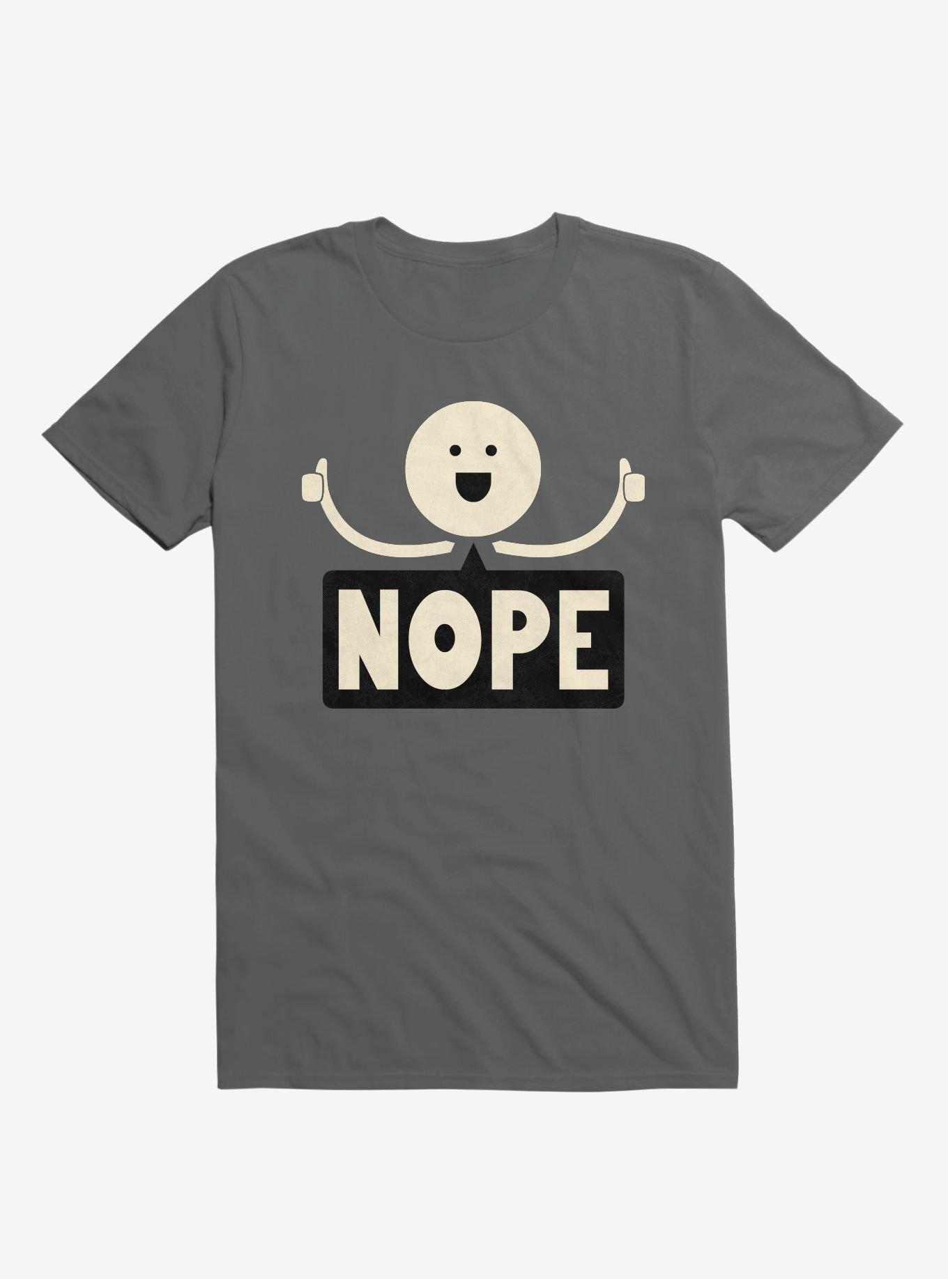 Thumbs Up Face Nope Sign Charcoal Grey T-Shirt, CHARCOAL, hi-res