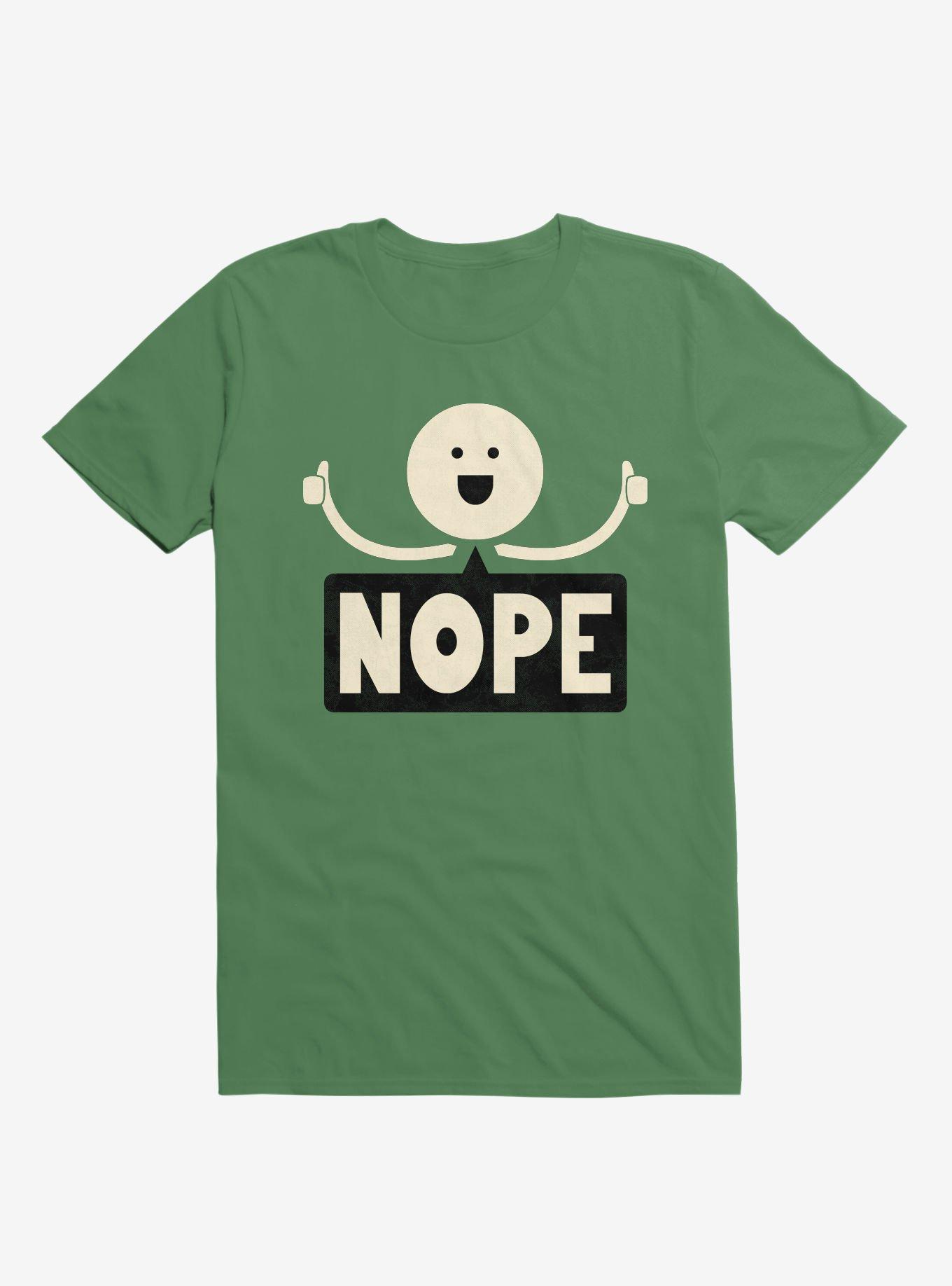 Thumbs Up Face Nope Sign Irish Green T-Shirt, IRISH GREEN, hi-res