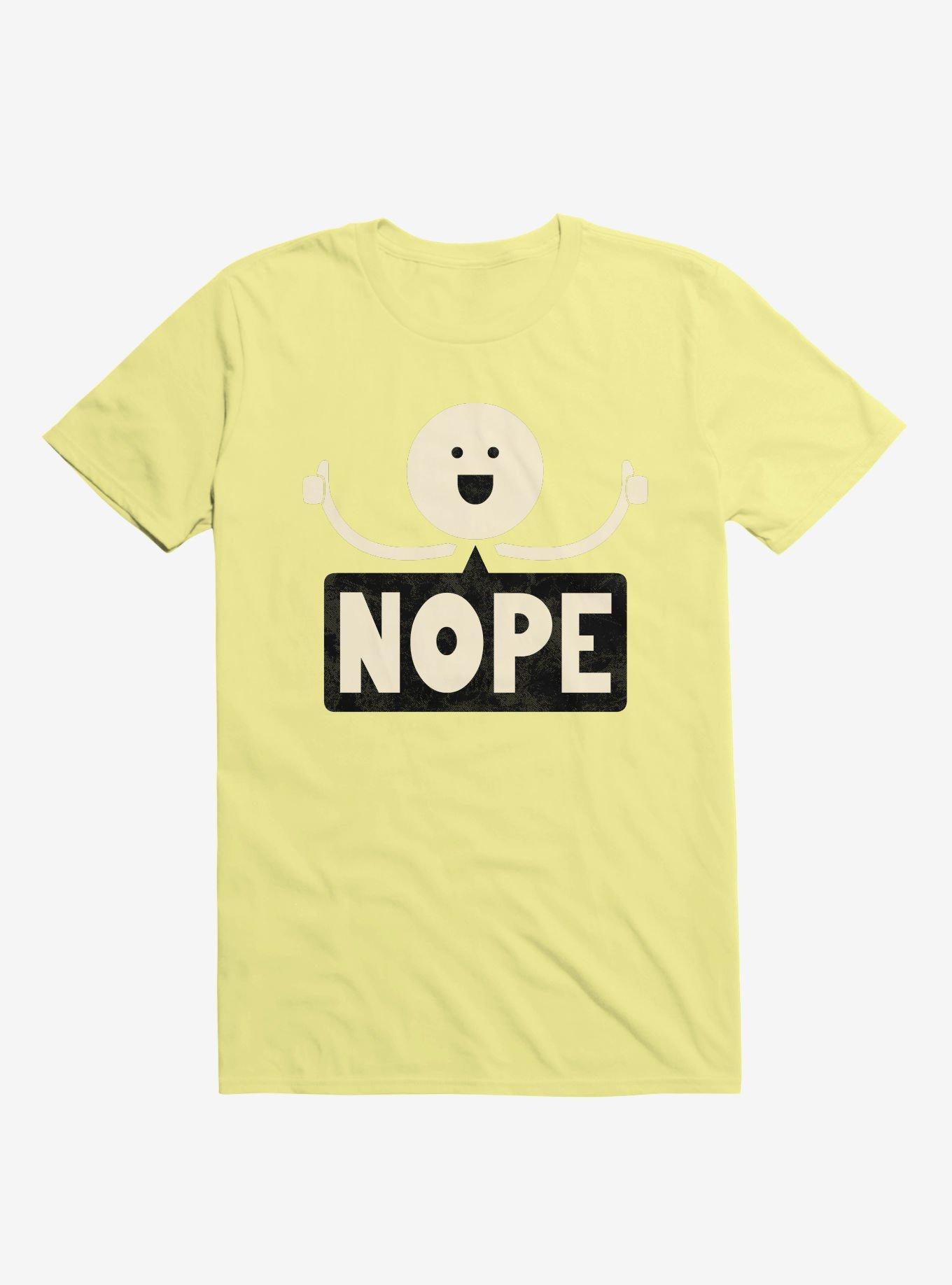 Thumbs Up Face Nope Sign Corn Silk Yellow T-Shirt, CORN SILK, hi-res