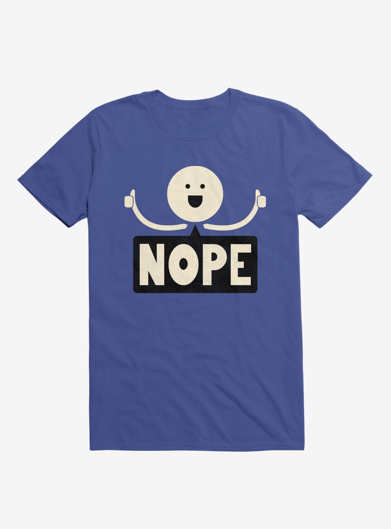 Thumbs Up Face Nope Sign Royal Blue T-Shirt