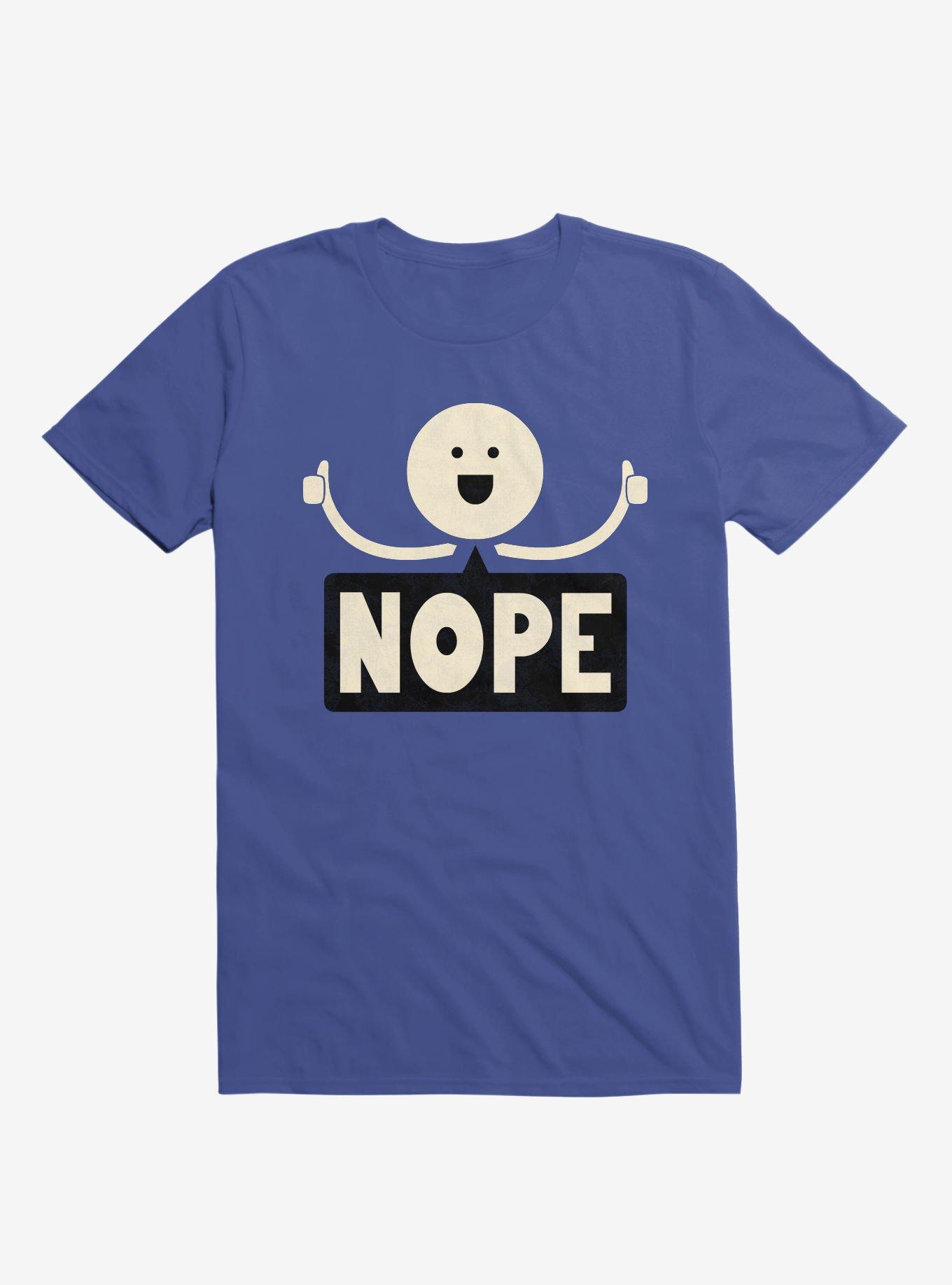Thumbs Up Face Nope Sign Royal Blue T-Shirt, ROYAL, hi-res