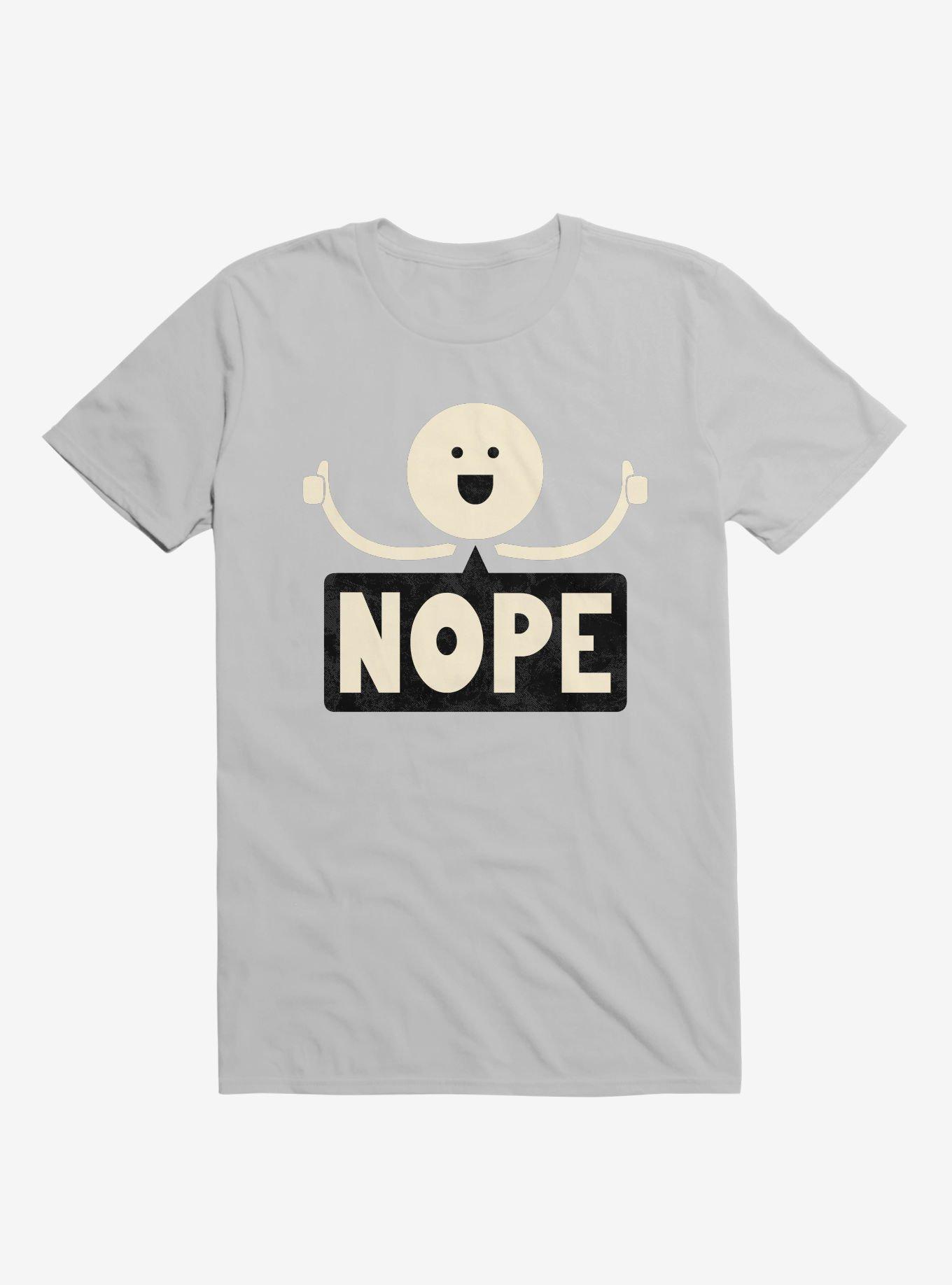 Thumbs Up Face Nope Sign Ice Grey T-Shirt, ICE GREY, hi-res