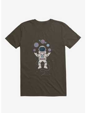 Astronaut Space Juggler Brown T-Shirt, , hi-res