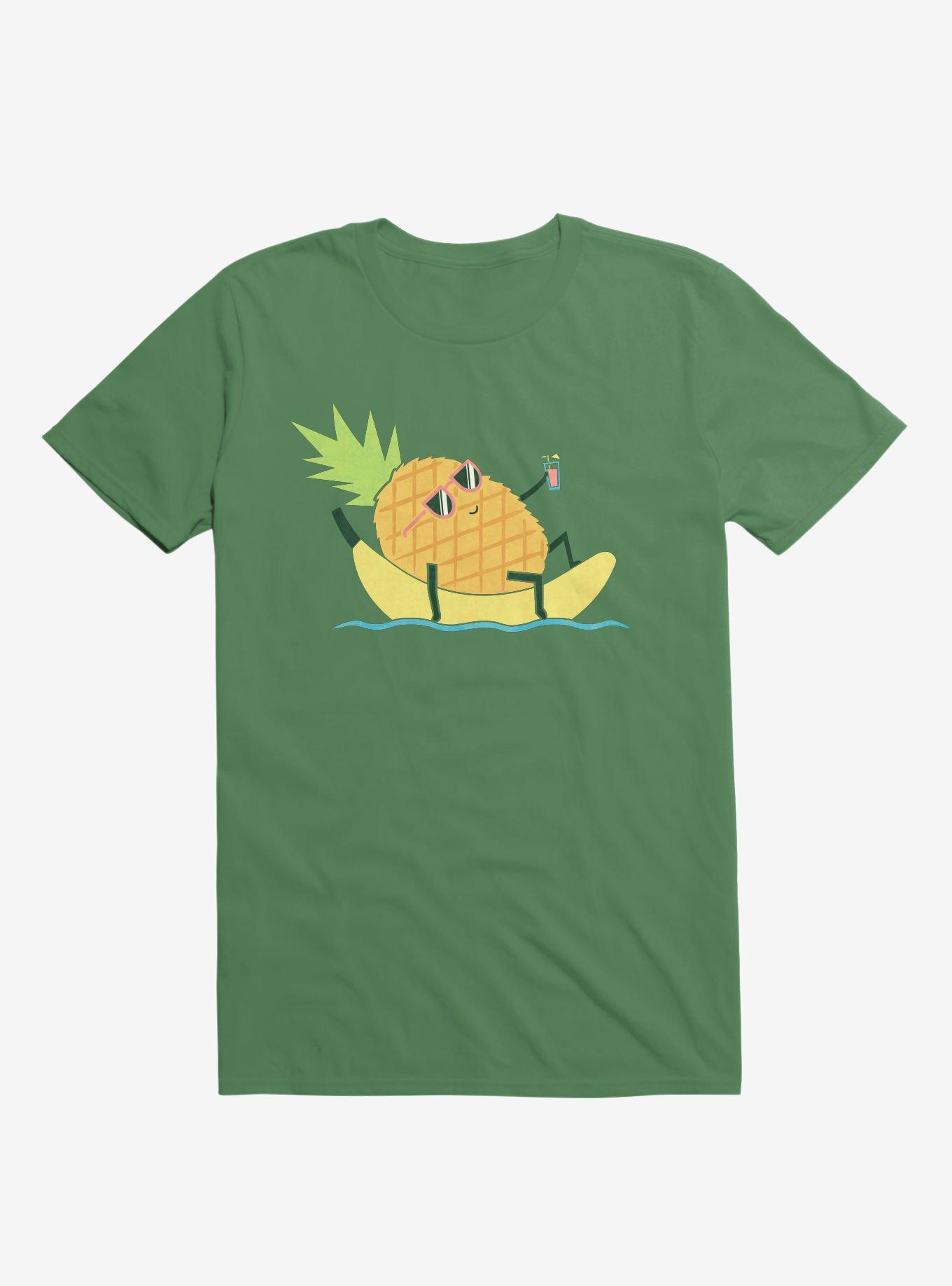 Summer Pineapple Chilling Irish Green T-Shirt, , hi-res