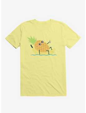 Summer Pineapple Chilling Corn Silk Yellow T-Shirt, , hi-res