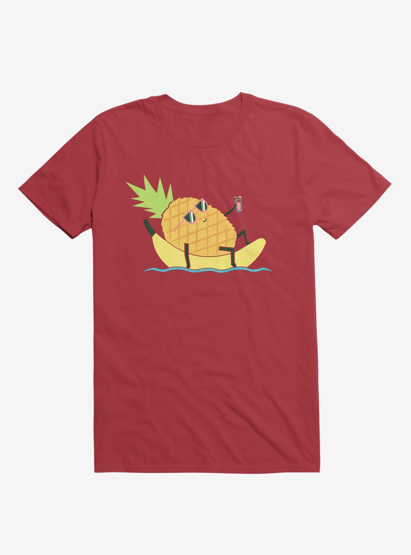 Summer Pineapple Chilling Red T-Shirt, , hi-res