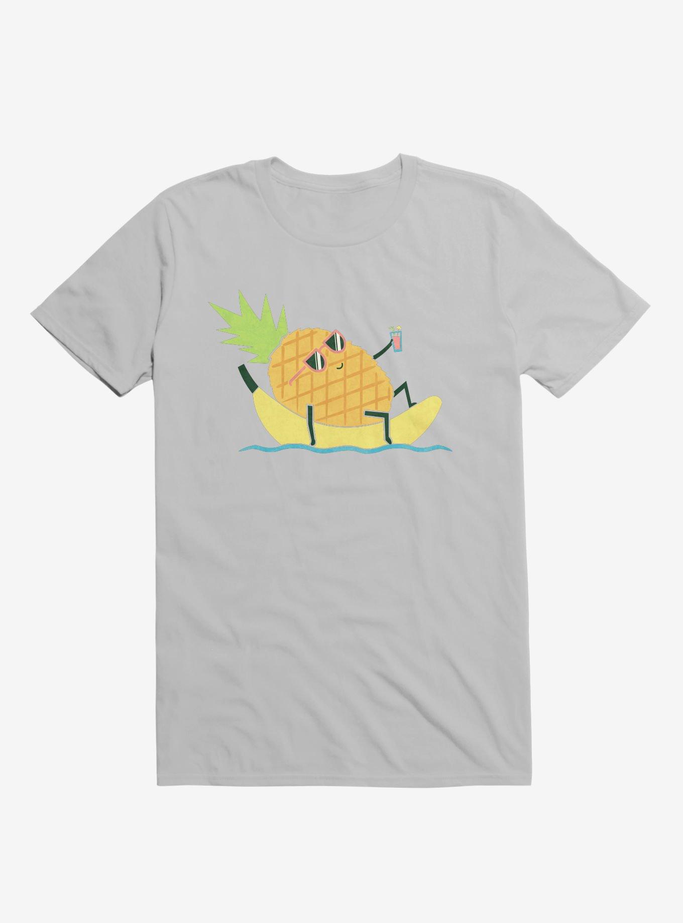 Summer Pineapple Chilling Ice Grey T-Shirt, ICE GREY, hi-res
