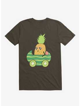 Summer Pineapple Driving Brown T-Shirt, , hi-res