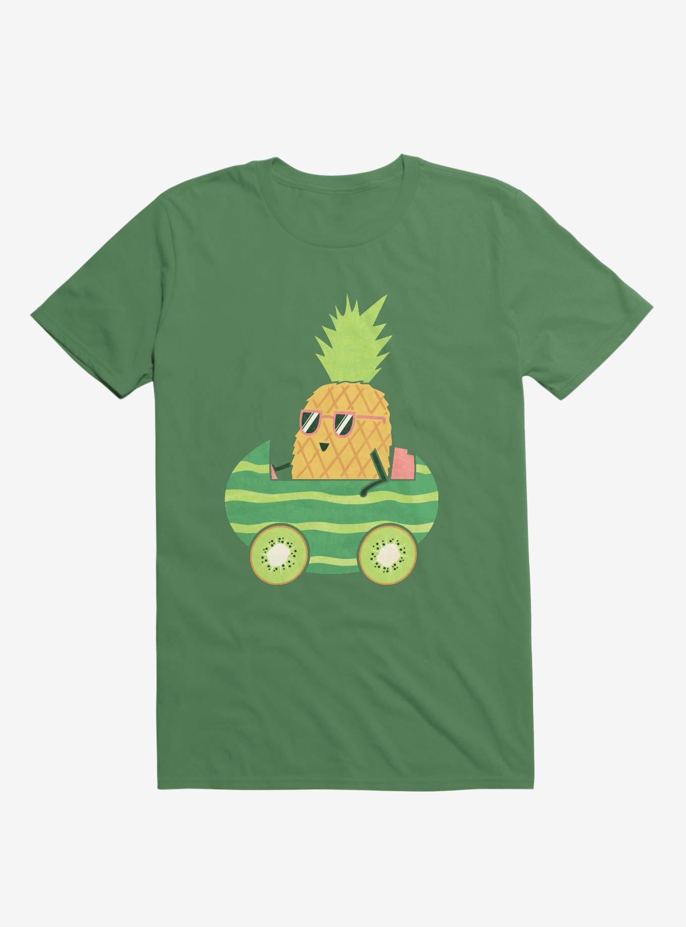 Summer Pineapple Driving Irish Green T-Shirt, , hi-res