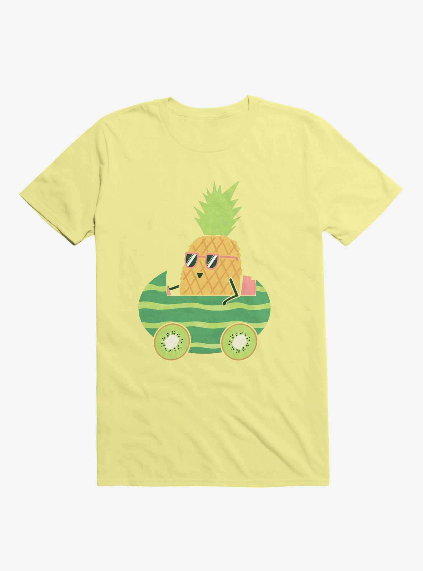 Summer Pineapple Driving Corn Silk Yellow T-Shirt, , hi-res