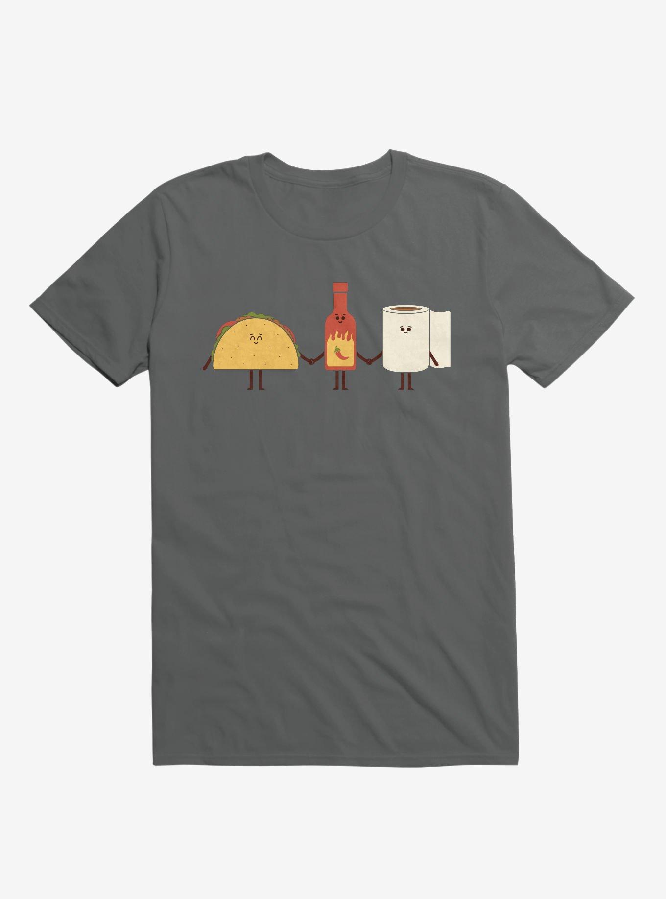 Taco, Hot Sauce, Toilet Paper Friends Charcoal Grey T-Shirt, , hi-res