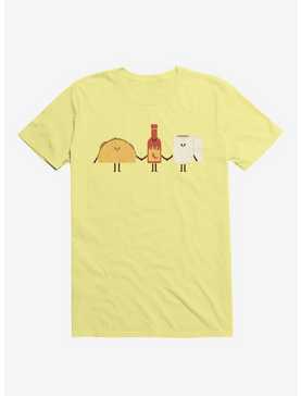 Taco, Hot Sauce, Toilet Paper Friends Corn Silk Yellow T-Shirt, , hi-res