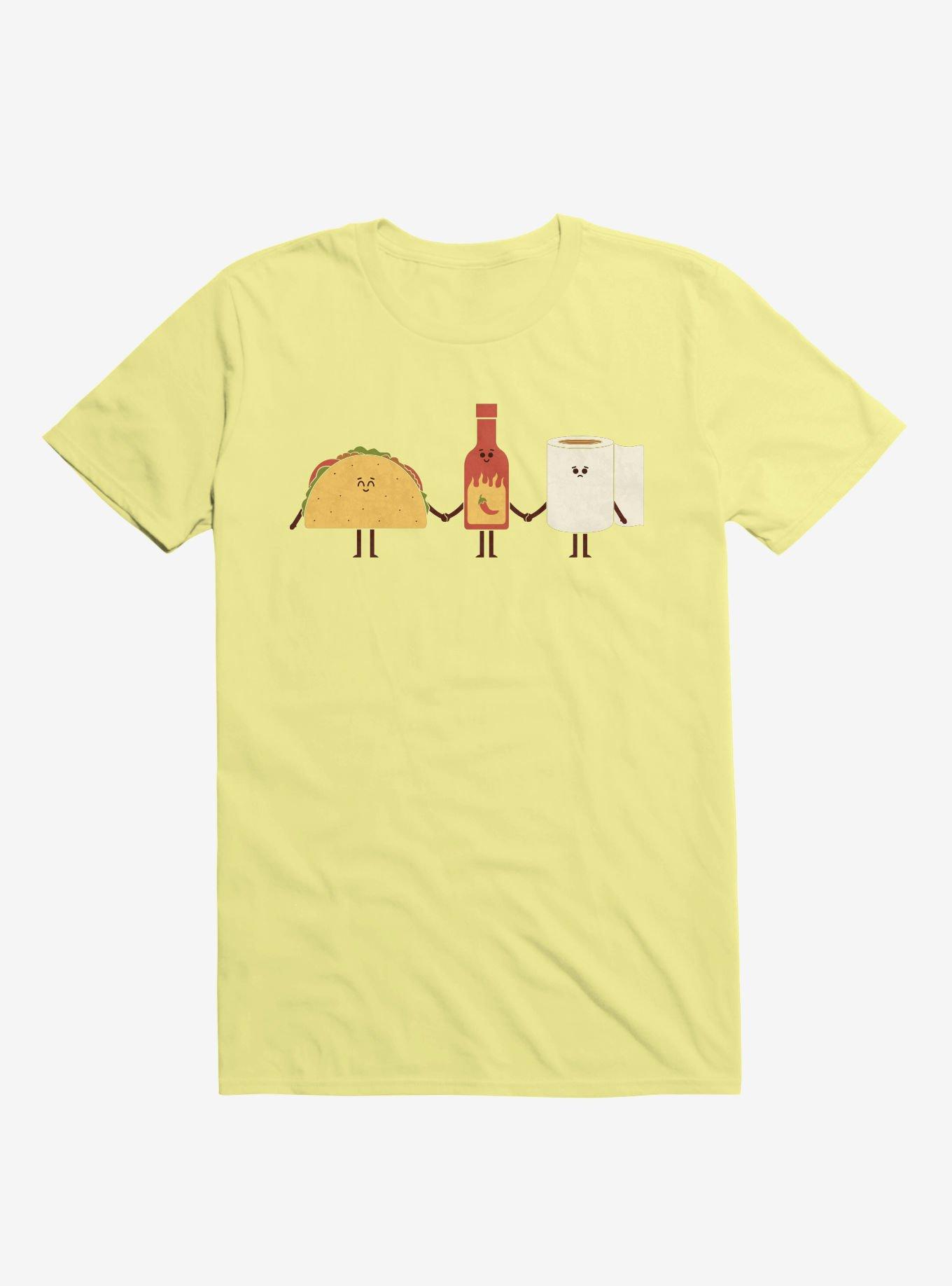 Taco, Hot Sauce, Toilet Paper Friends Corn Silk Yellow T-Shirt, CORN SILK, hi-res
