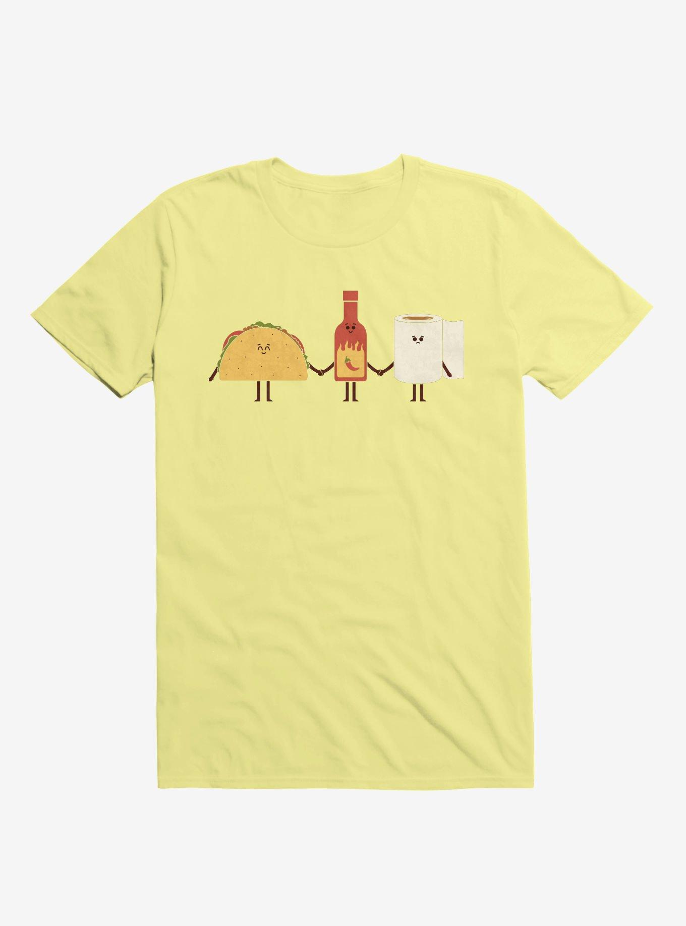 Taco, Hot Sauce, Toilet Paper Friends Corn Silk Yellow T-Shirt, , hi-res