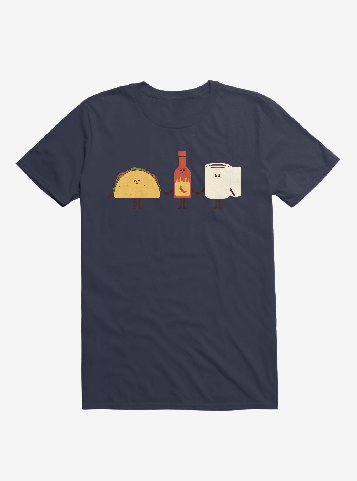 Taco, Hot Sauce, Toilet Paper Friends Navy Blue T-Shirt, NAVY, hi-res