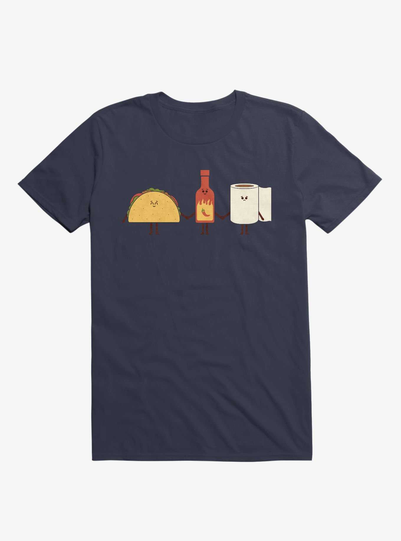 Taco, Hot Sauce, Toilet Paper Friends Navy Blue T-Shirt, , hi-res