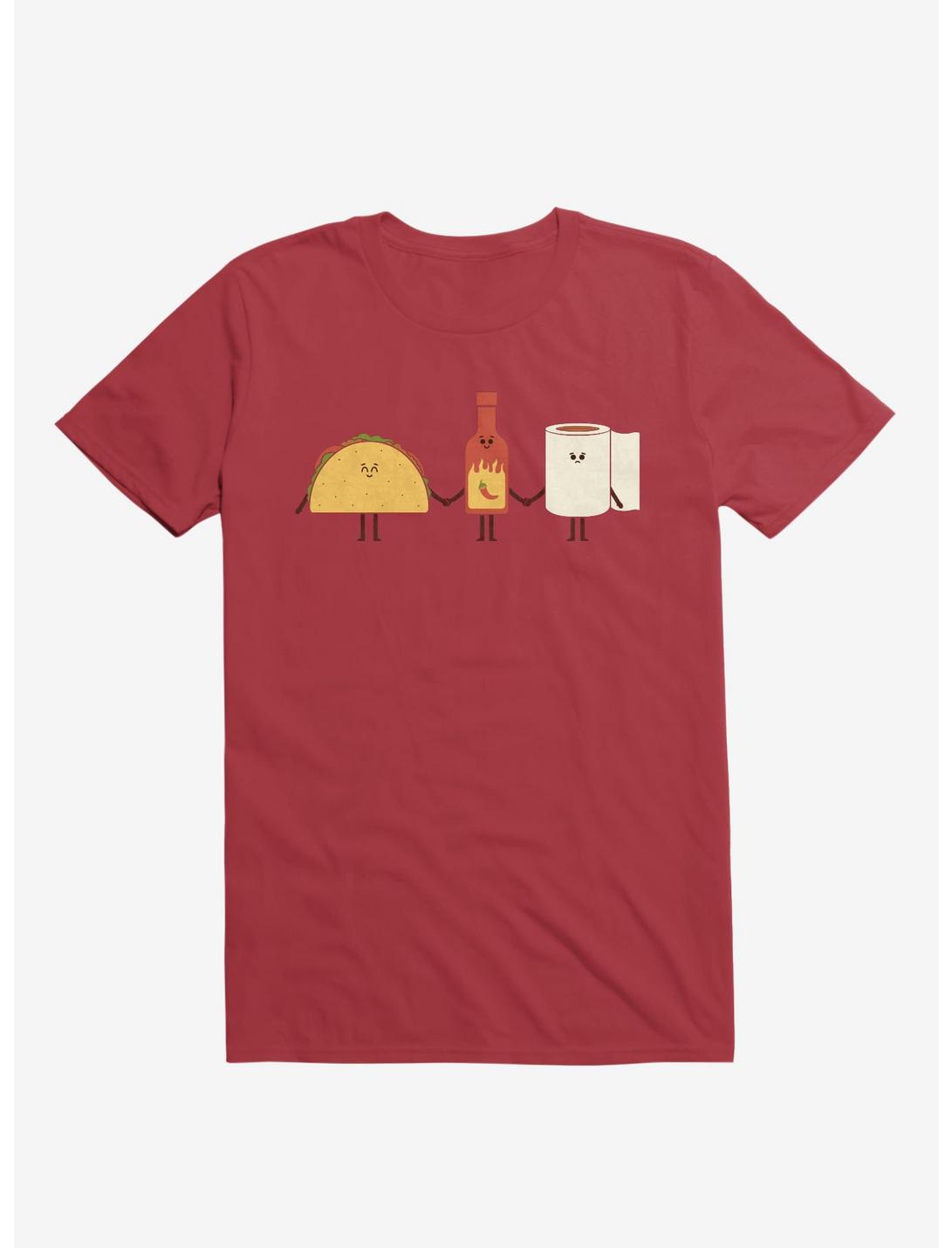 Taco, Hot Sauce, Toilet Paper Friends Red T-Shirt, RED, hi-res