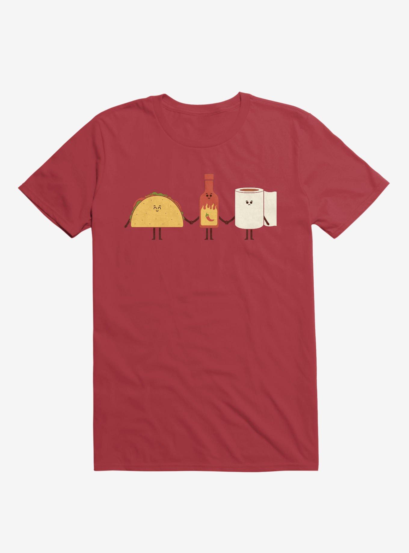Taco, Hot Sauce, Toilet Paper Friends Red T-Shirt, , hi-res